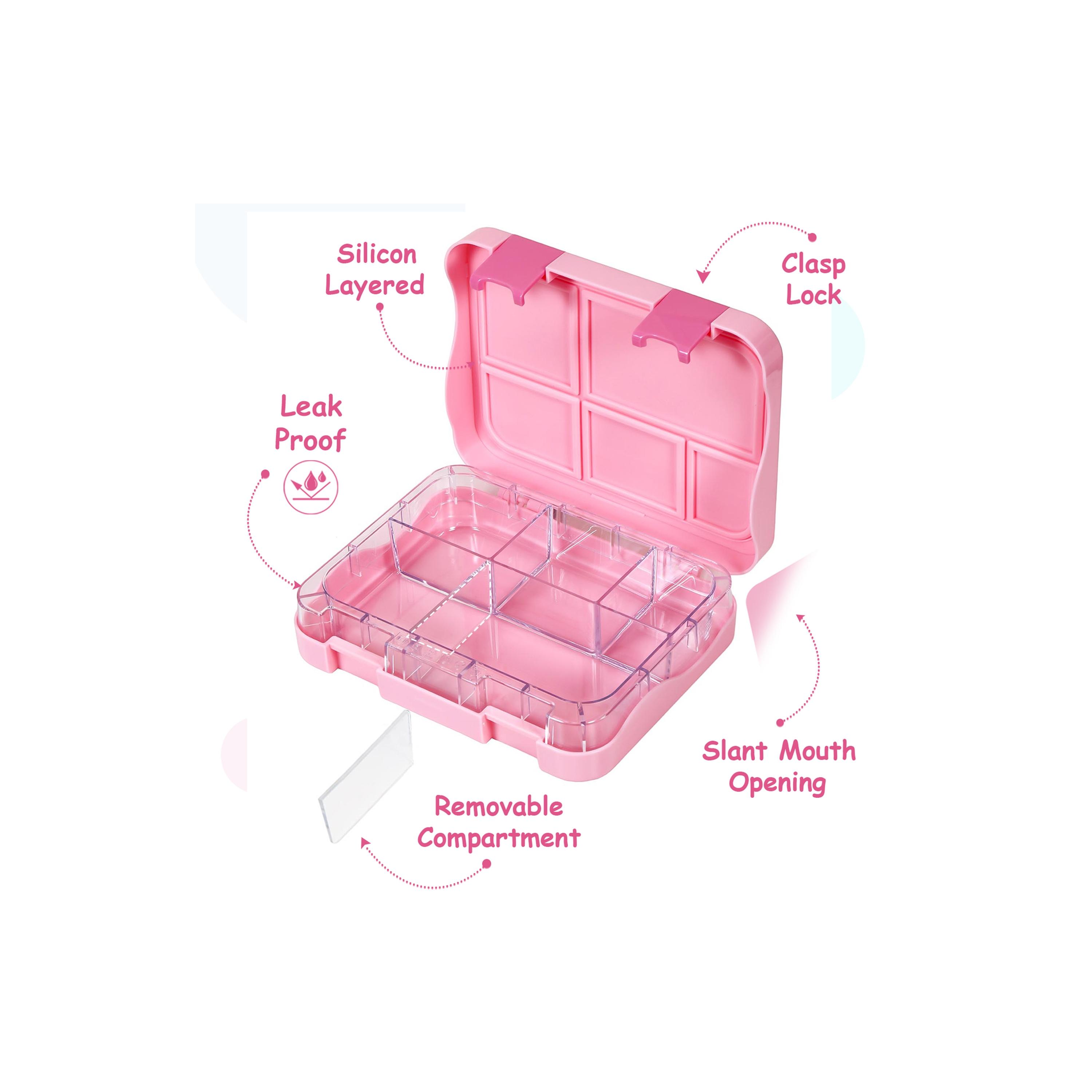 مجموعة صندوق غداء بينتو قابل للتحويل 5 و4 من إيزي كيدز- جيرل باور - وردي-school-lunchessentials-lunchboxes-image-13