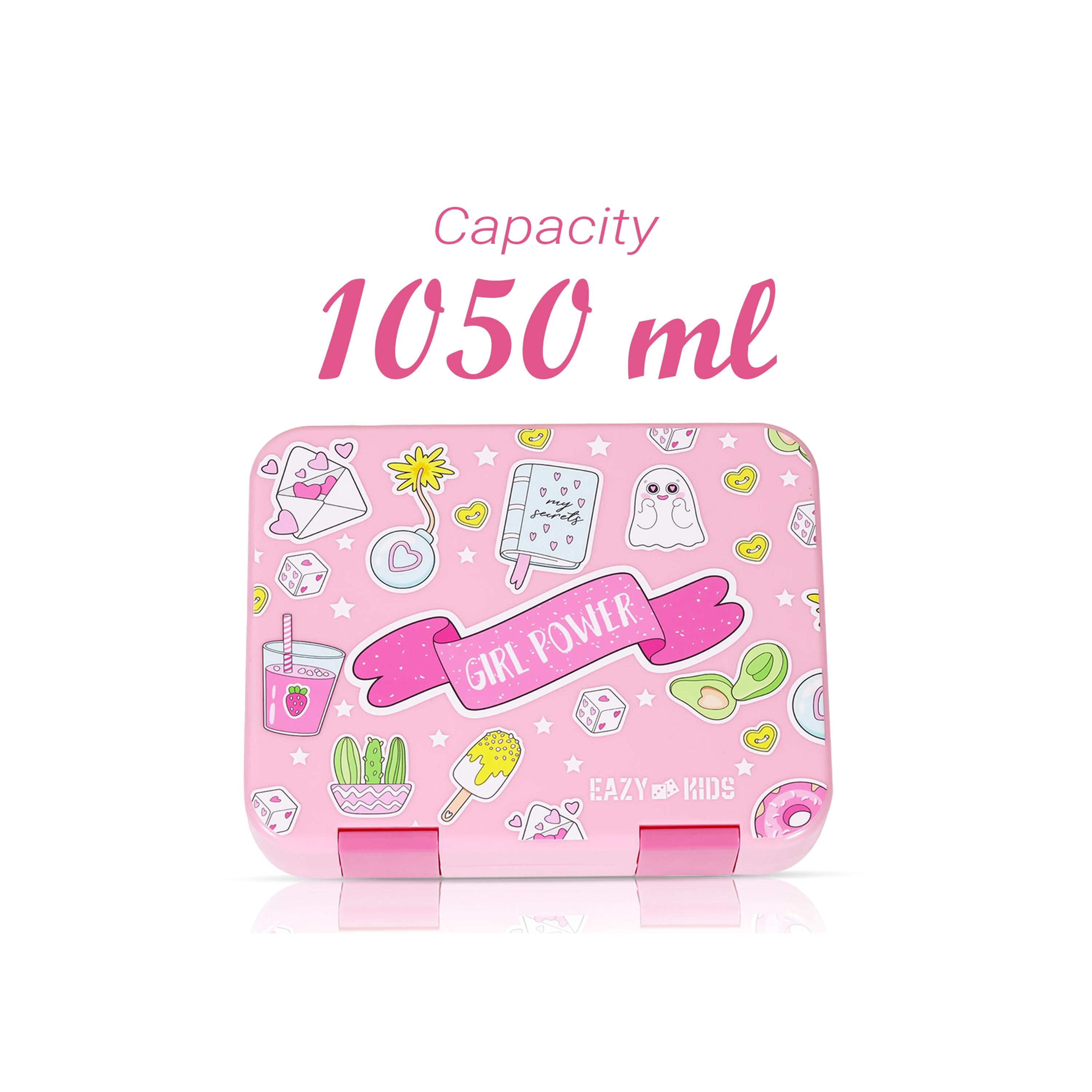 مجموعة صندوق غداء بينتو قابل للتحويل 5 و4 من إيزي كيدز- جيرل باور - وردي-school-lunchessentials-lunchboxes-image-16