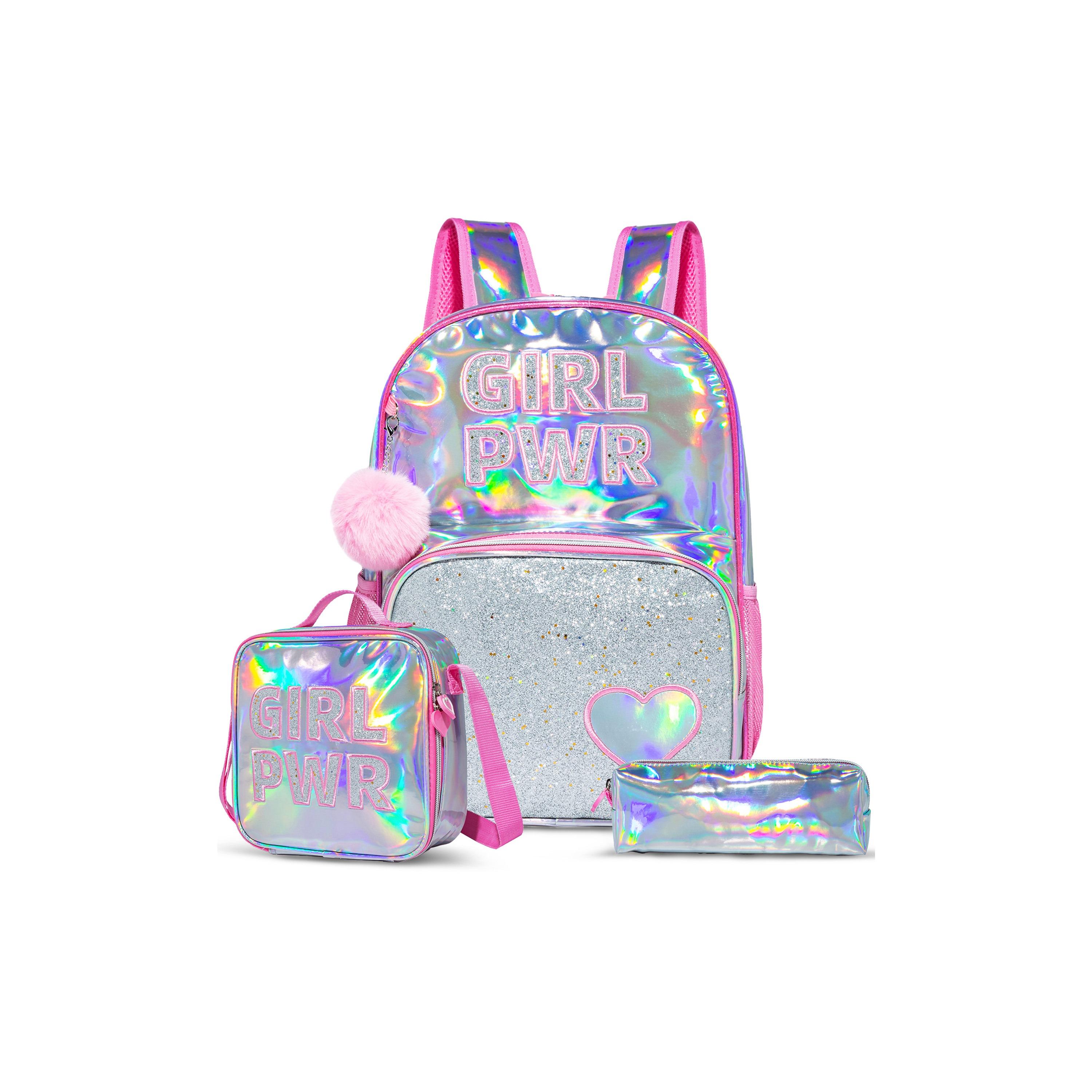 Eazy Kids Set of 4 Girl Power Printed School Bag Set - 18 Inch-school-bagsandbackpacks-sets-image-15
