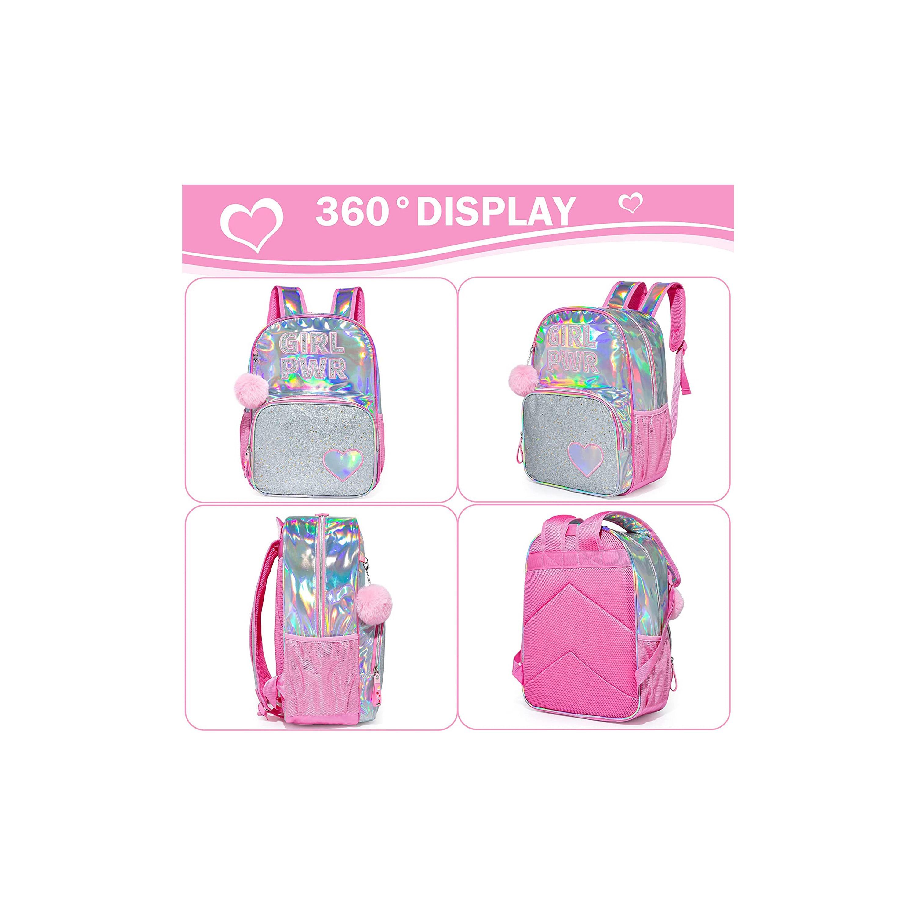 Eazy Kids Set of 4 Girl Power Printed School Bag Set - 18 Inch-school-bagsandbackpacks-sets-image-9