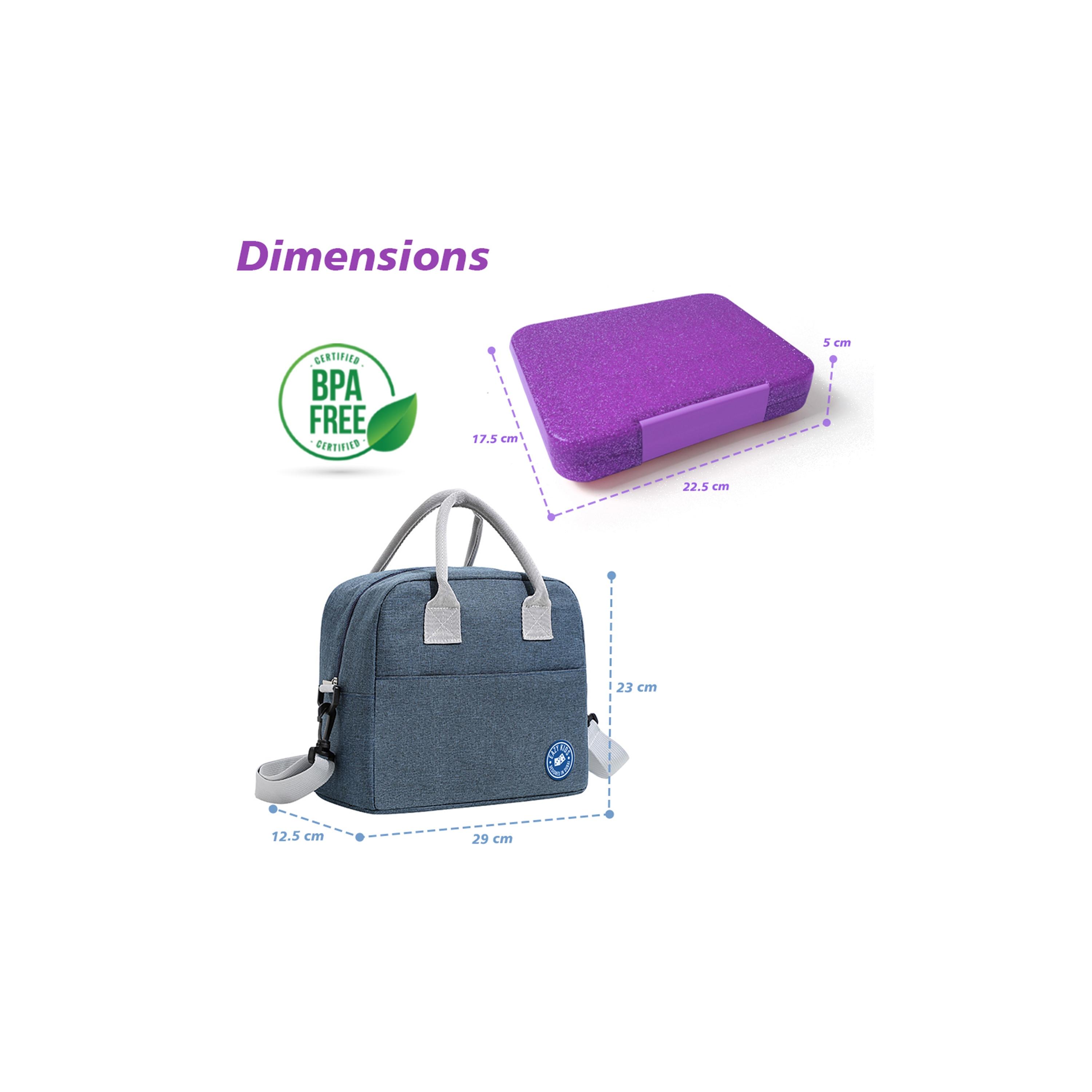 Eazy Kids 6 & 4 Convertible Bento Lunch Box Set - Glitter-school-lunchessentials-lunchboxes-image-5