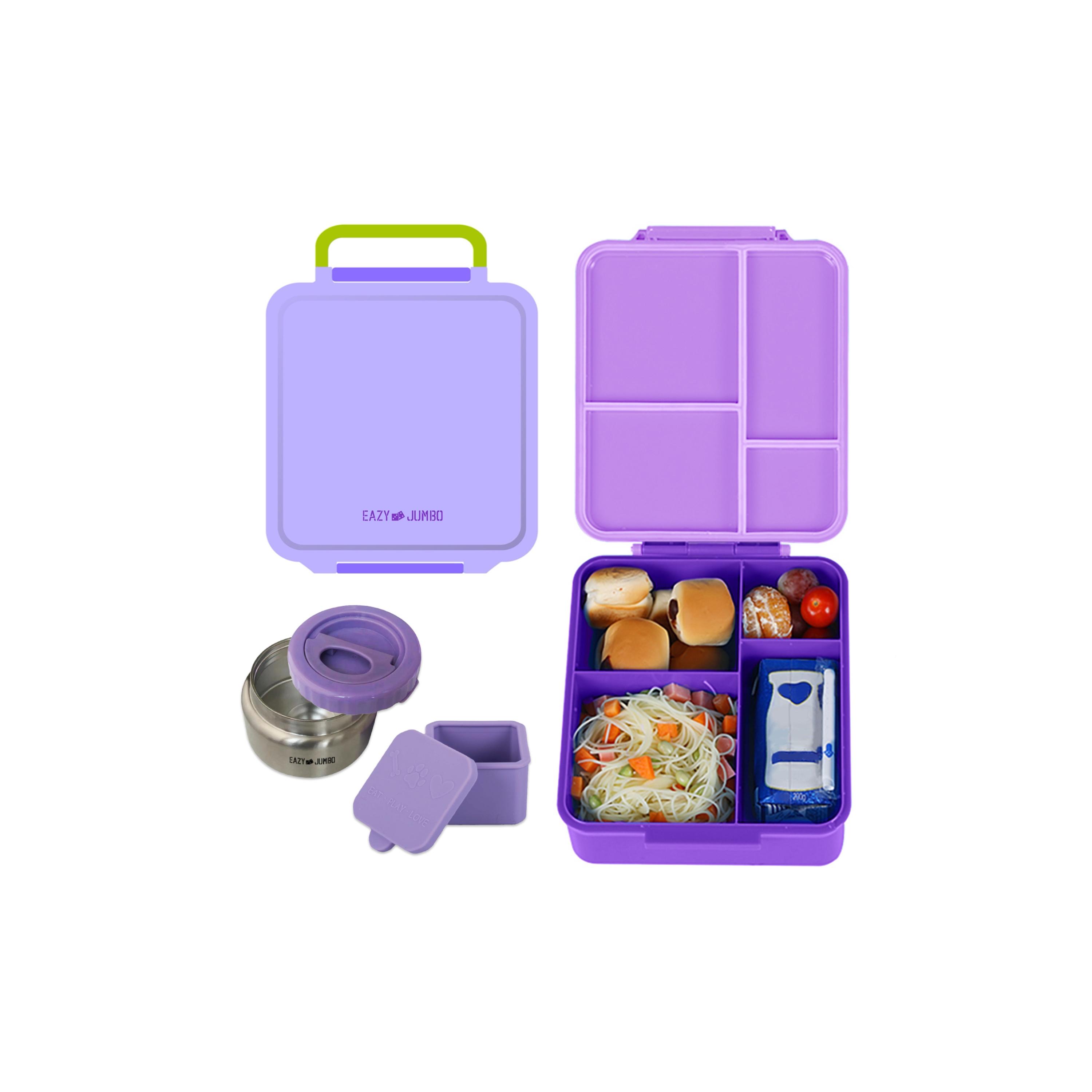صندوق غداء بينتو جامبو مع حقيبة غداء وترمس وبرطمان غمس من إيزي كيدز-school-lunchessentials-lunchboxes-image-10