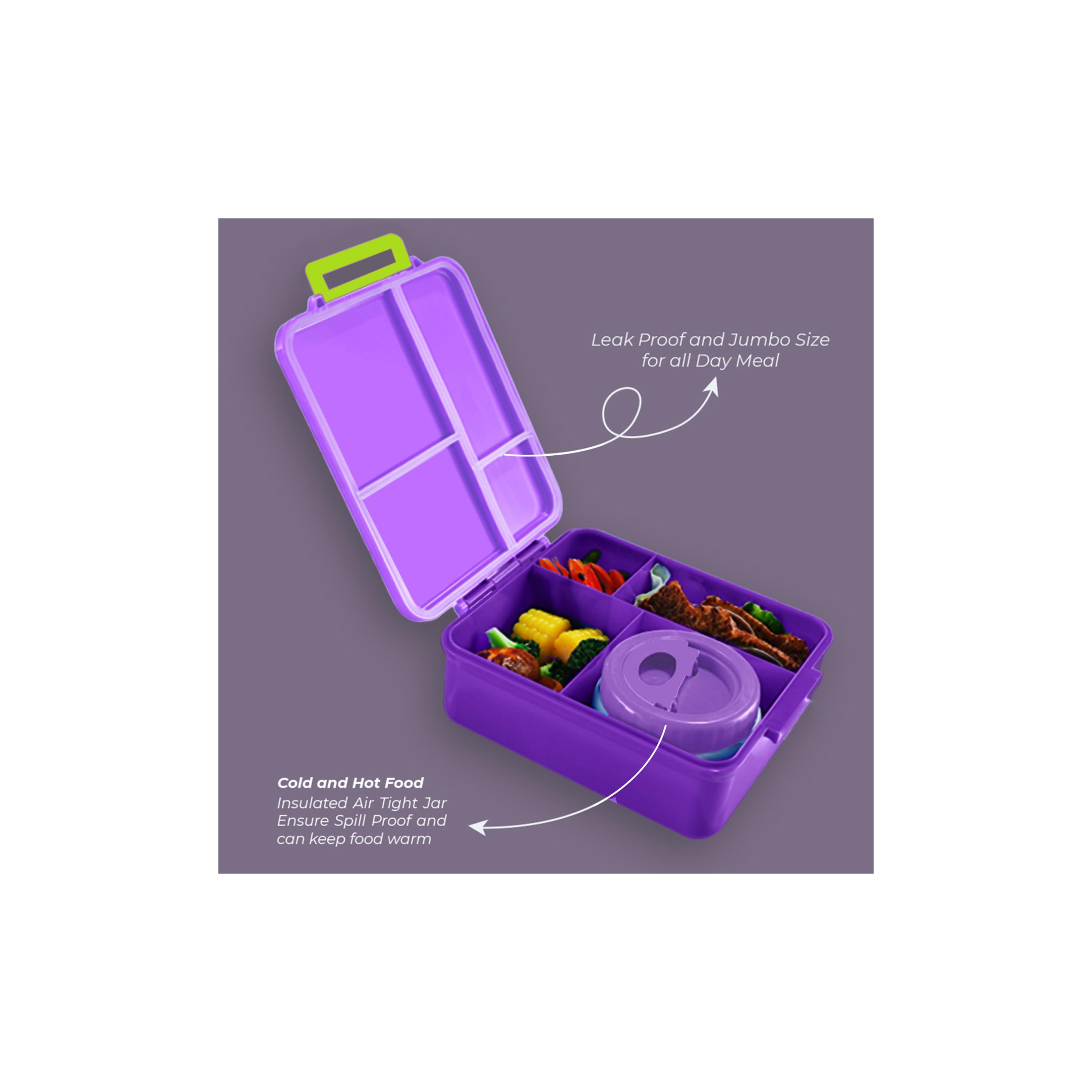 صندوق غداء بينتو جامبو مع حقيبة غداء وترمس وبرطمان غمس من إيزي كيدز-school-lunchessentials-lunchboxes-image-12