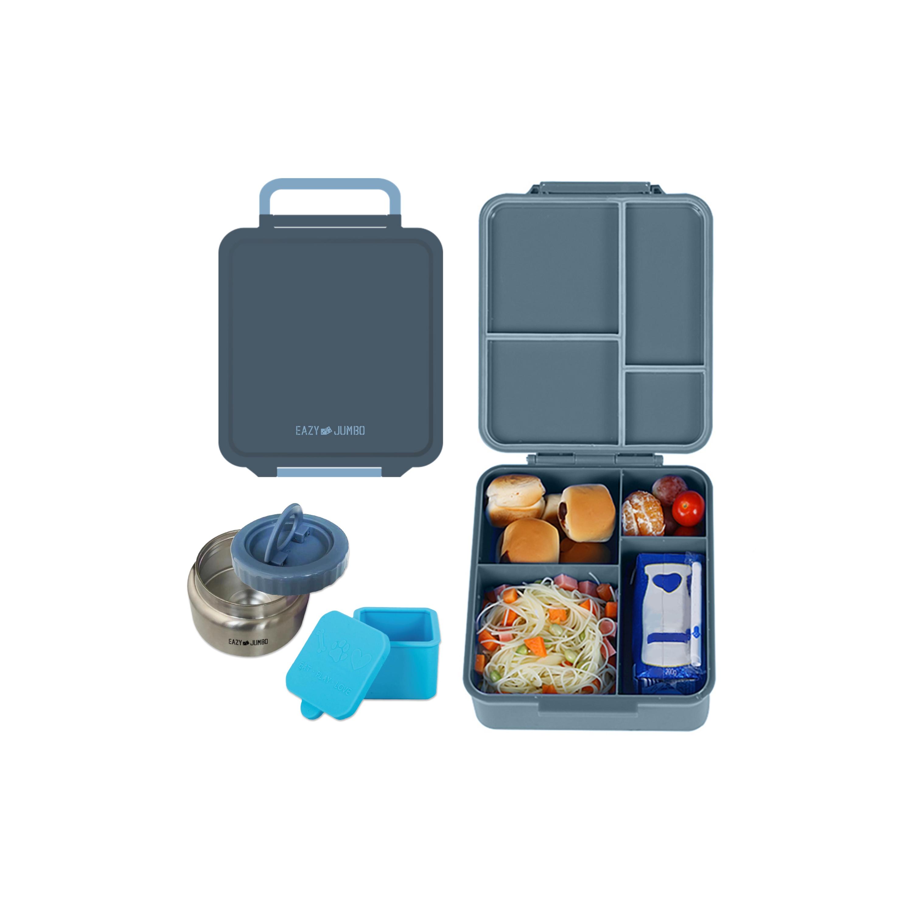 صندوق غداء بينتو جامبو مع حقيبة غداء وترمس وبرطمان غمس من إيزي كيدز-school-lunchessentials-lunchboxes-image-13