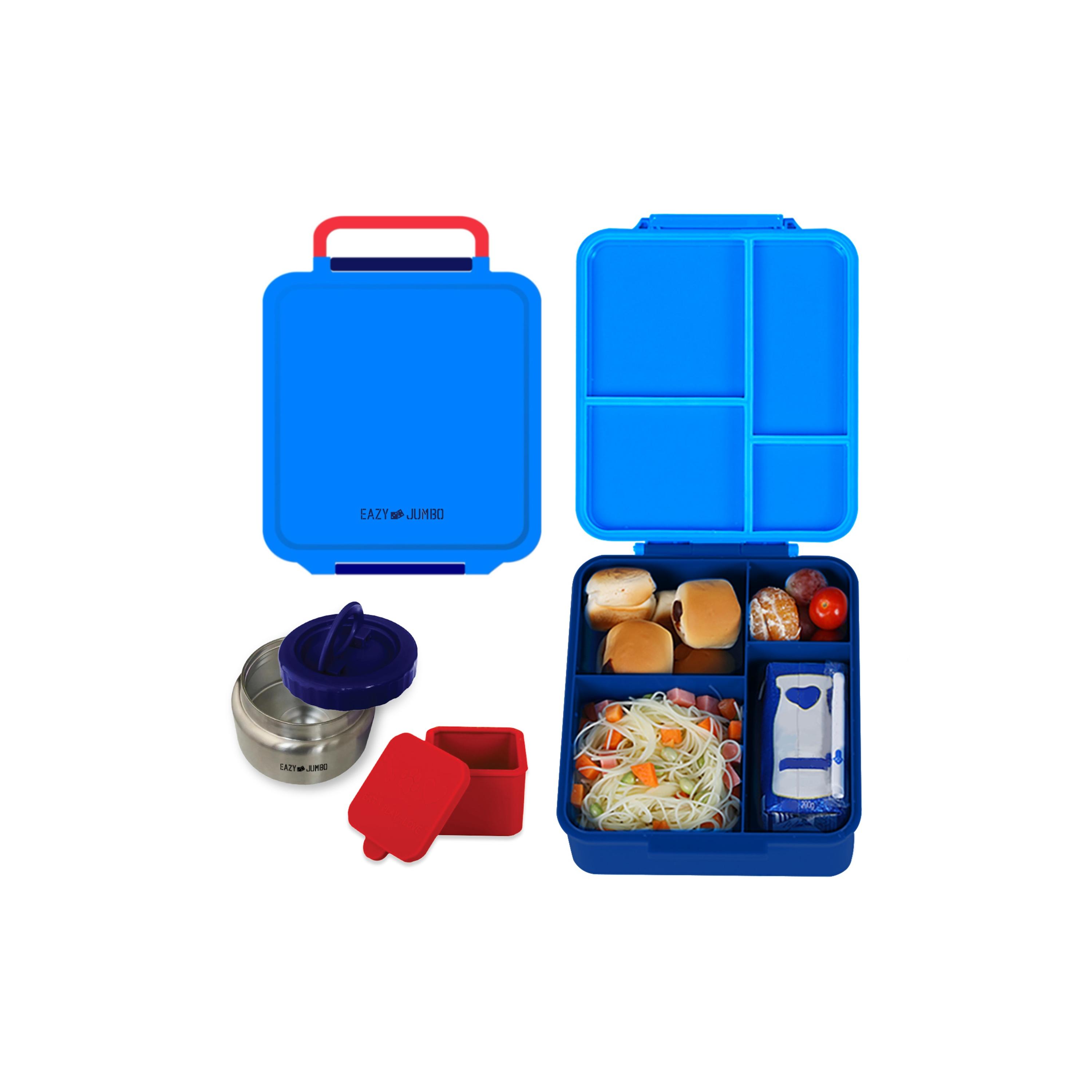 صندوق غداء بينتو جامبو مع حقيبة غداء وترمس وبرطمان غمس من إيزي كيدز-school-lunchessentials-lunchboxes-image-10