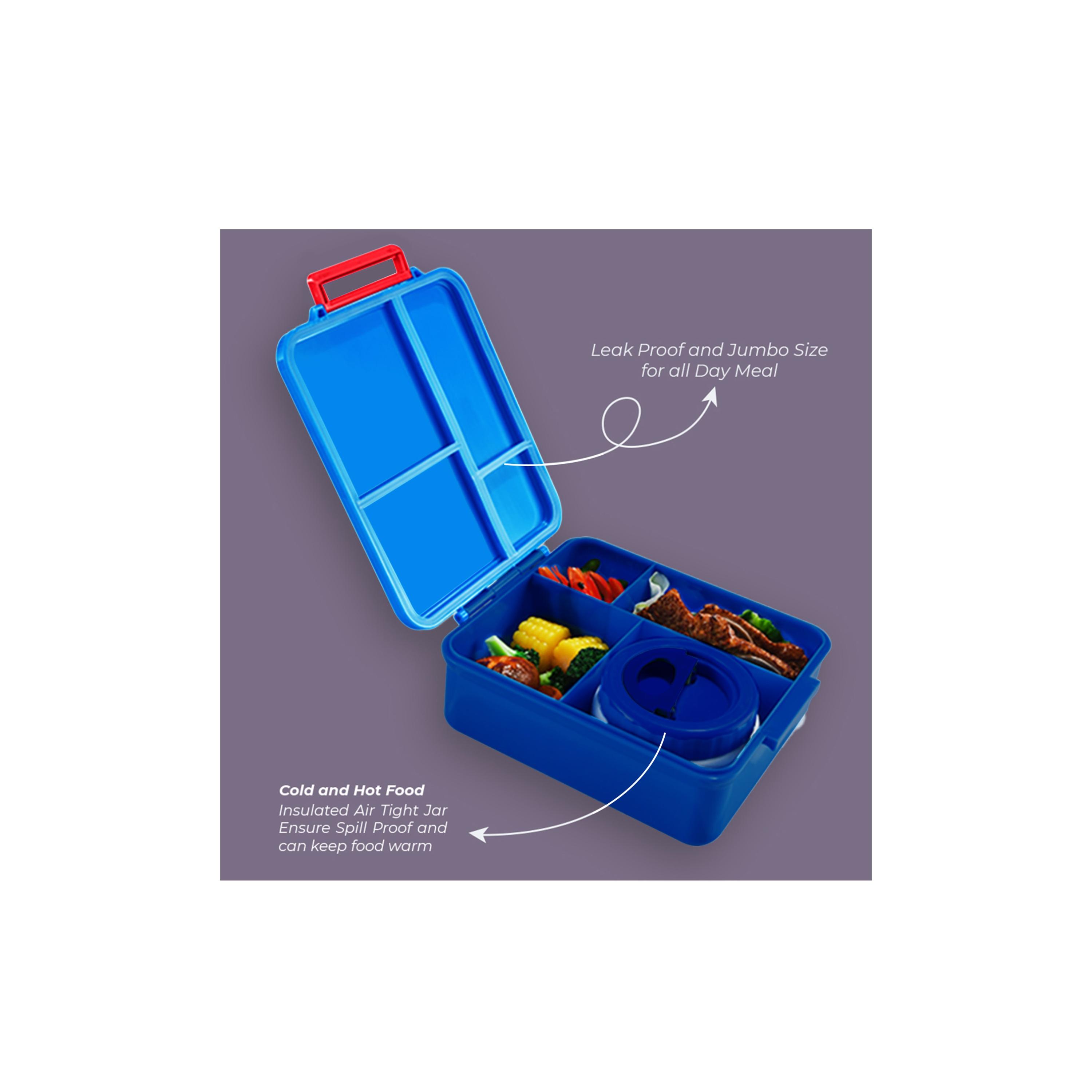 صندوق غداء بينتو جامبو مع حقيبة غداء وترمس وبرطمان غمس من إيزي كيدز-school-lunchessentials-lunchboxes-image-12
