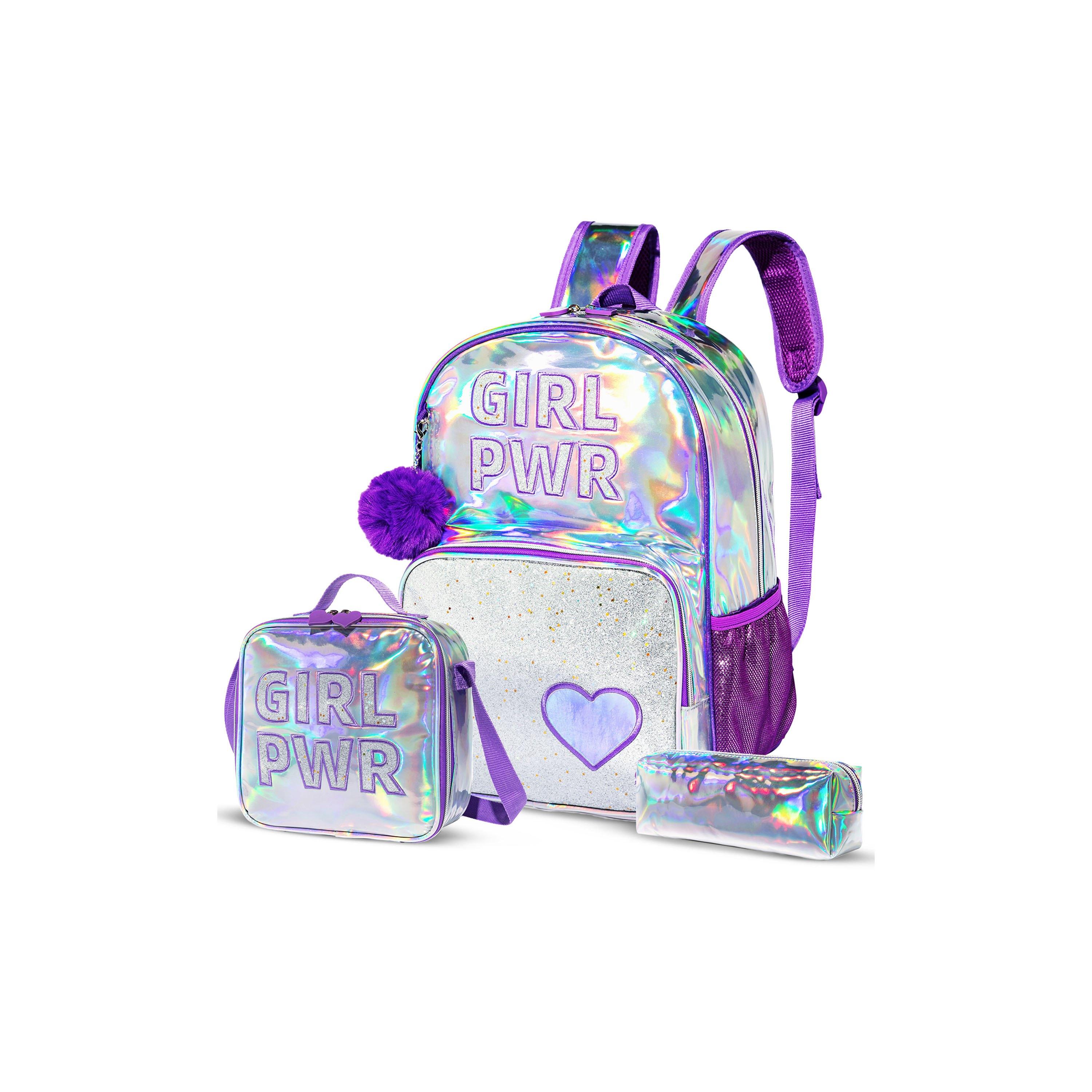 Eazy Kids Set of 4 Girl Power Printed School Bag Set - 18 Inch-school-bagsandbackpacks-sets-image-14