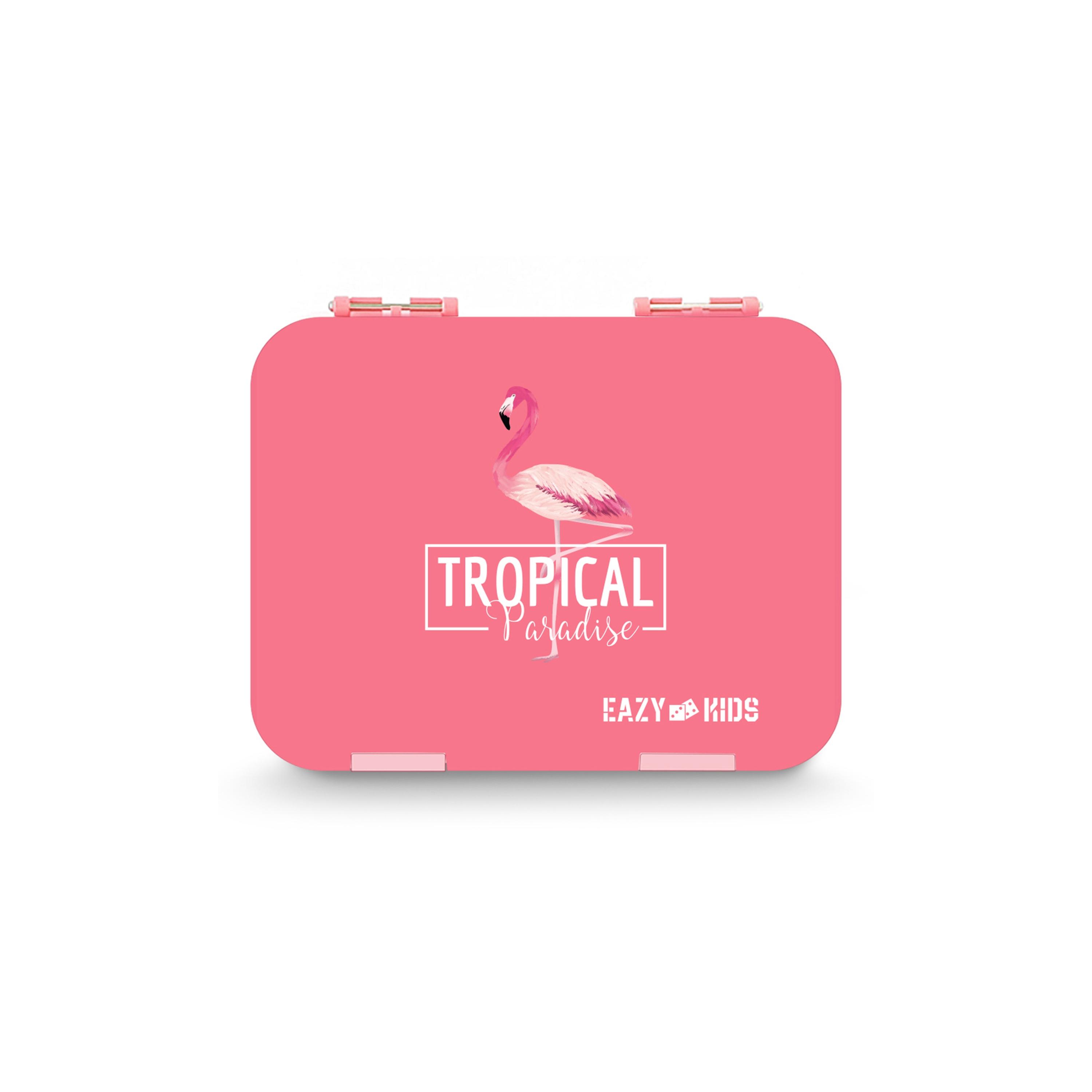 Eazy Kids Set of 5 Tropical Printed School Bag Set - Pink -  17 Inch-school-bagsandbackpacks-sets-image-19