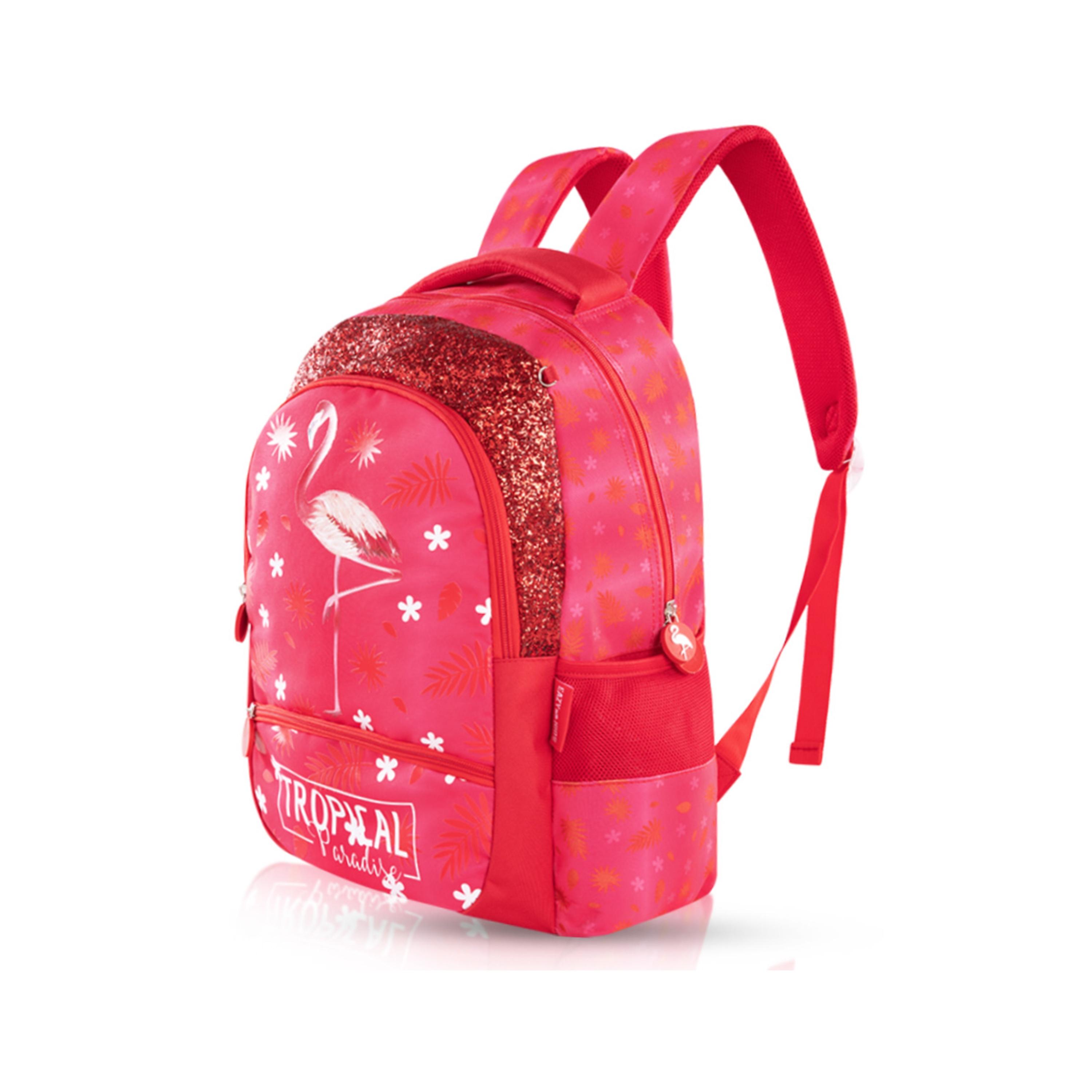 Eazy Kids Set of 5 Tropical Printed School Bag Set - Pink -  17 Inch-school-bagsandbackpacks-sets-image-4