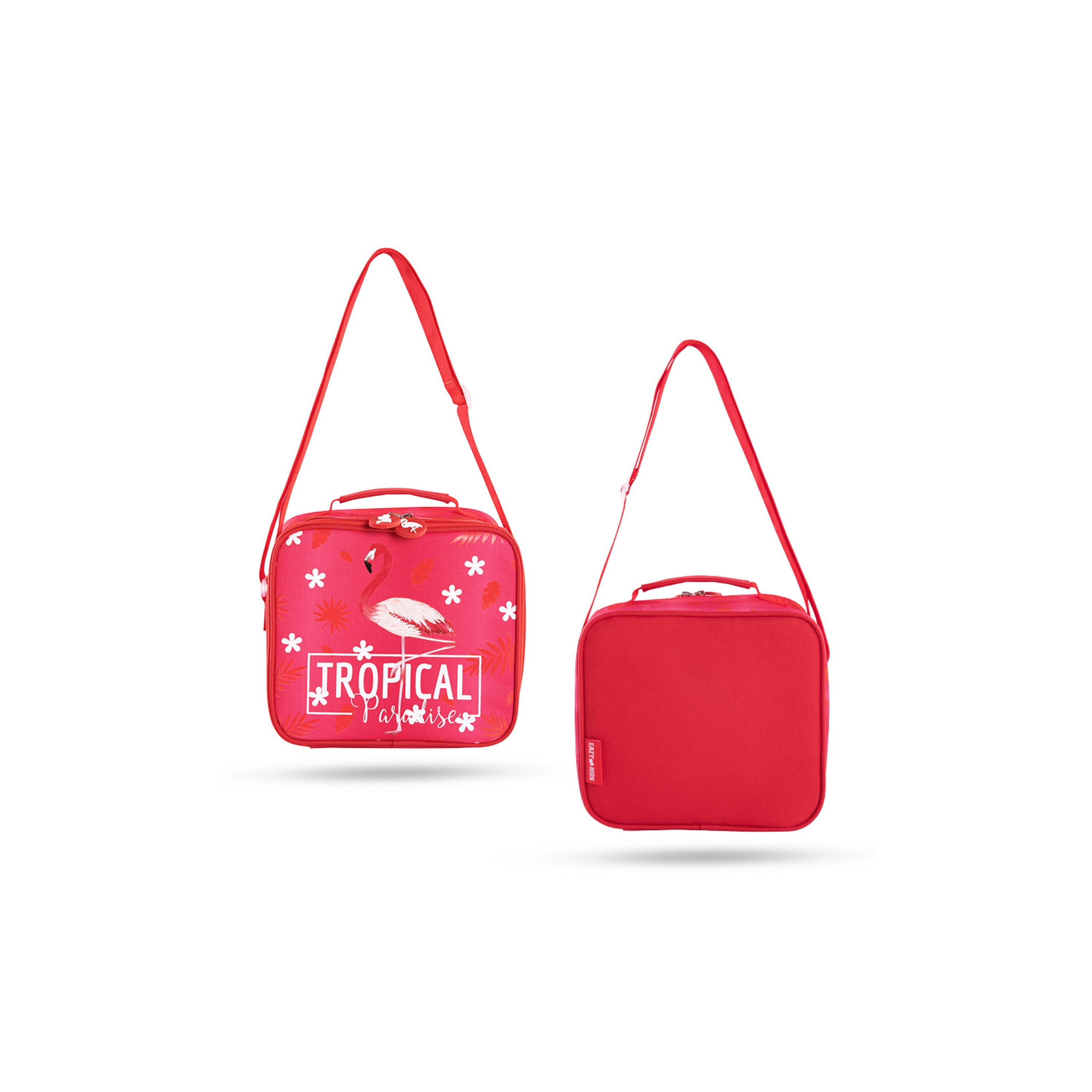Eazy Kids Set of 5 Tropical Printed School Bag Set - Pink -  17 Inch-school-bagsandbackpacks-sets-image-9