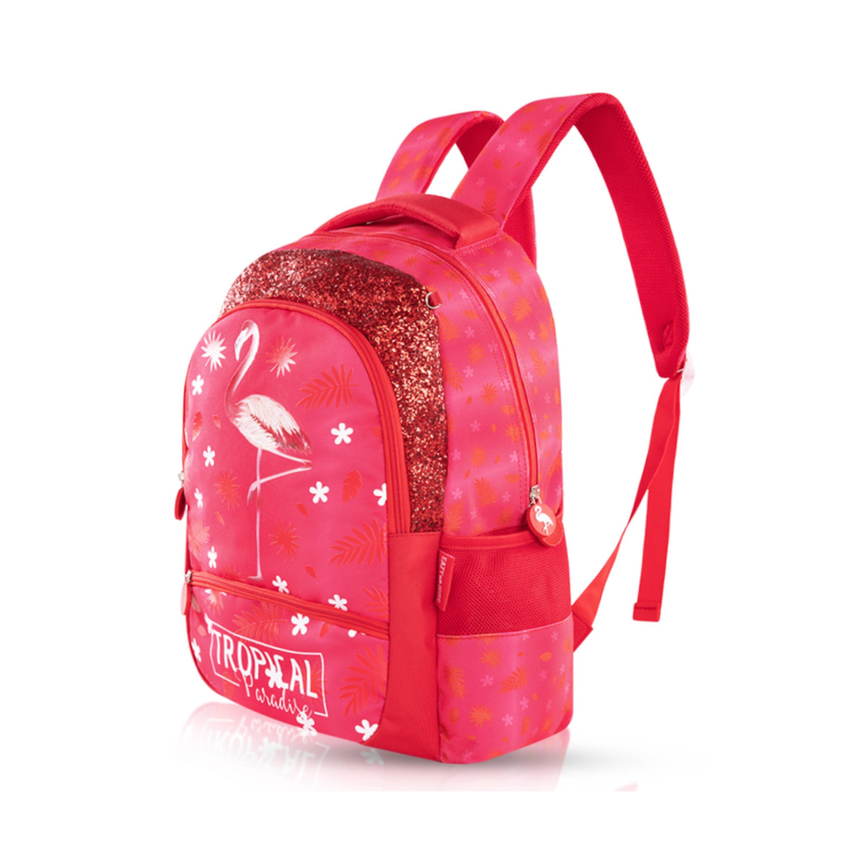 Eazy Kids Set of 4 Tropical Trolley School Bag Set -  Pink - 17 Inch-school-bagsandbackpacks-sets-image-12