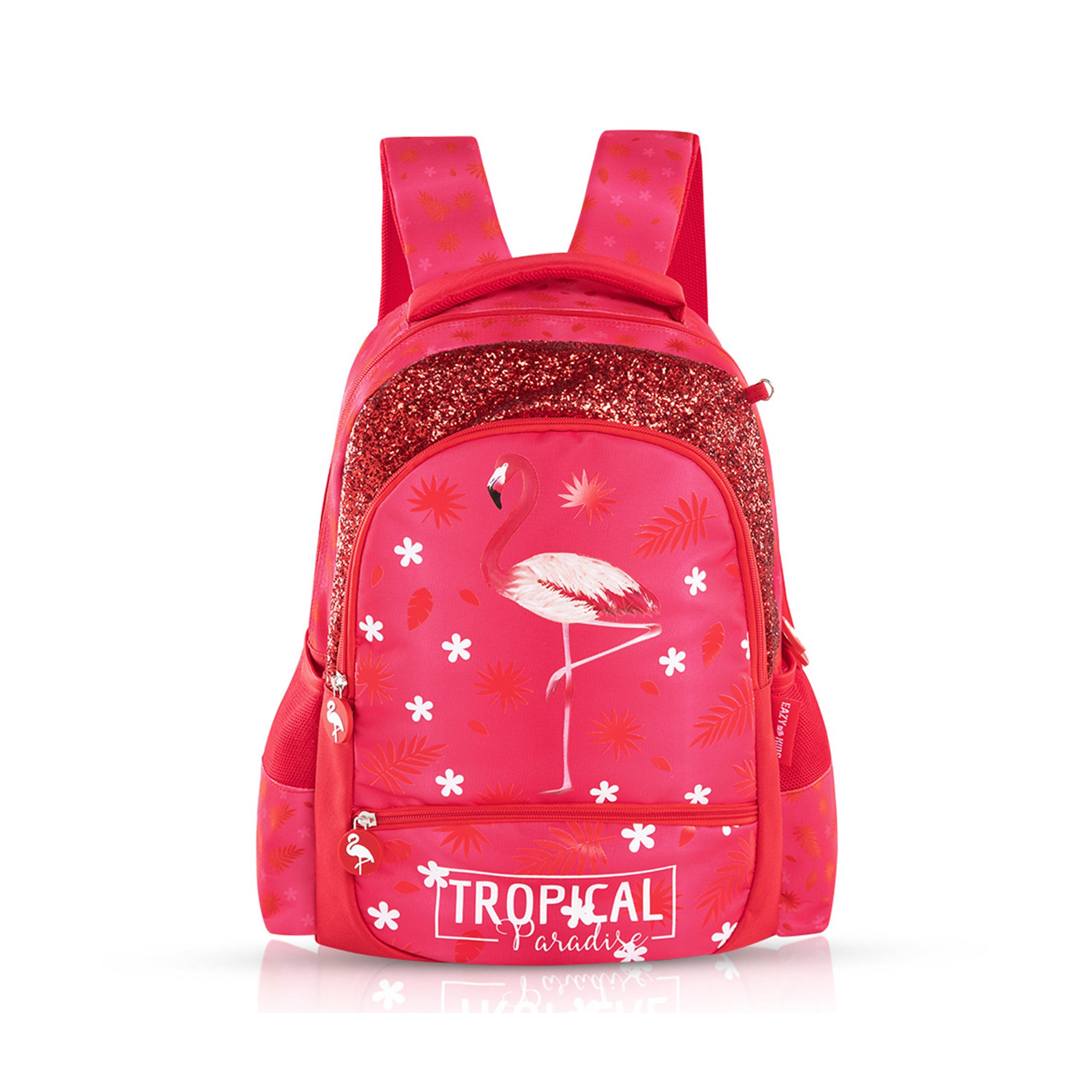 Eazy Kids Set of 4 Tropical Trolley School Bag Set -  Pink - 17 Inch-school-bagsandbackpacks-sets-image-14
