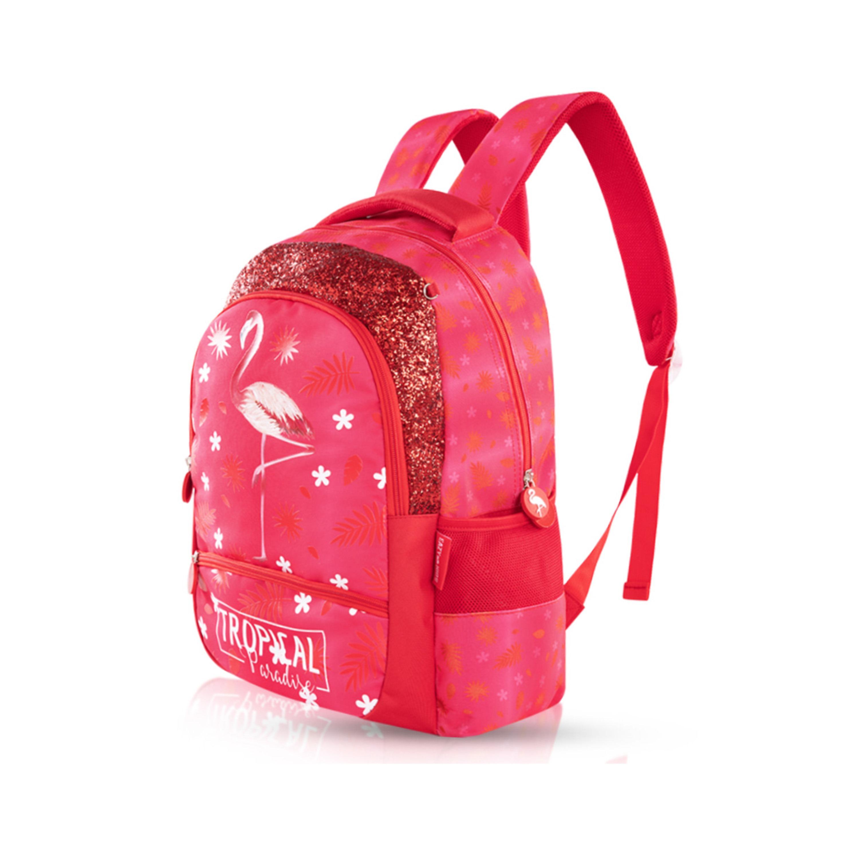 Eazy Kids Set of 4 Tropical Trolley School Bag Set -  Pink - 17 Inch-school-bagsandbackpacks-sets-image-13