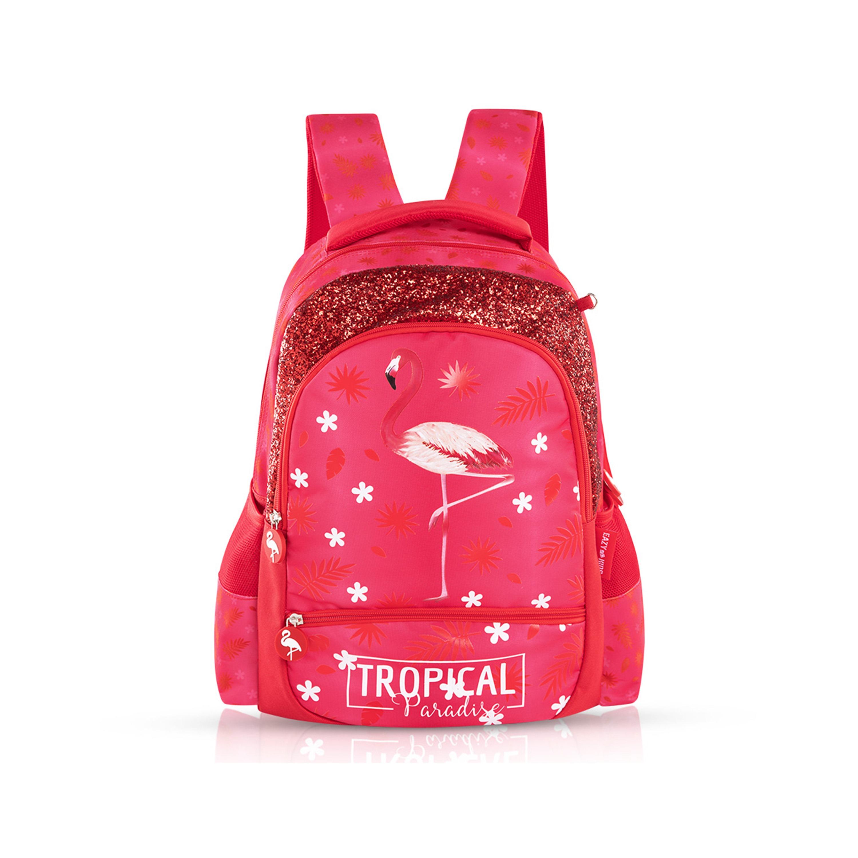 Eazy Kids Set of 4 Tropical Trolley School Bag Set -  Pink - 17 Inch-school-bagsandbackpacks-sets-image-15