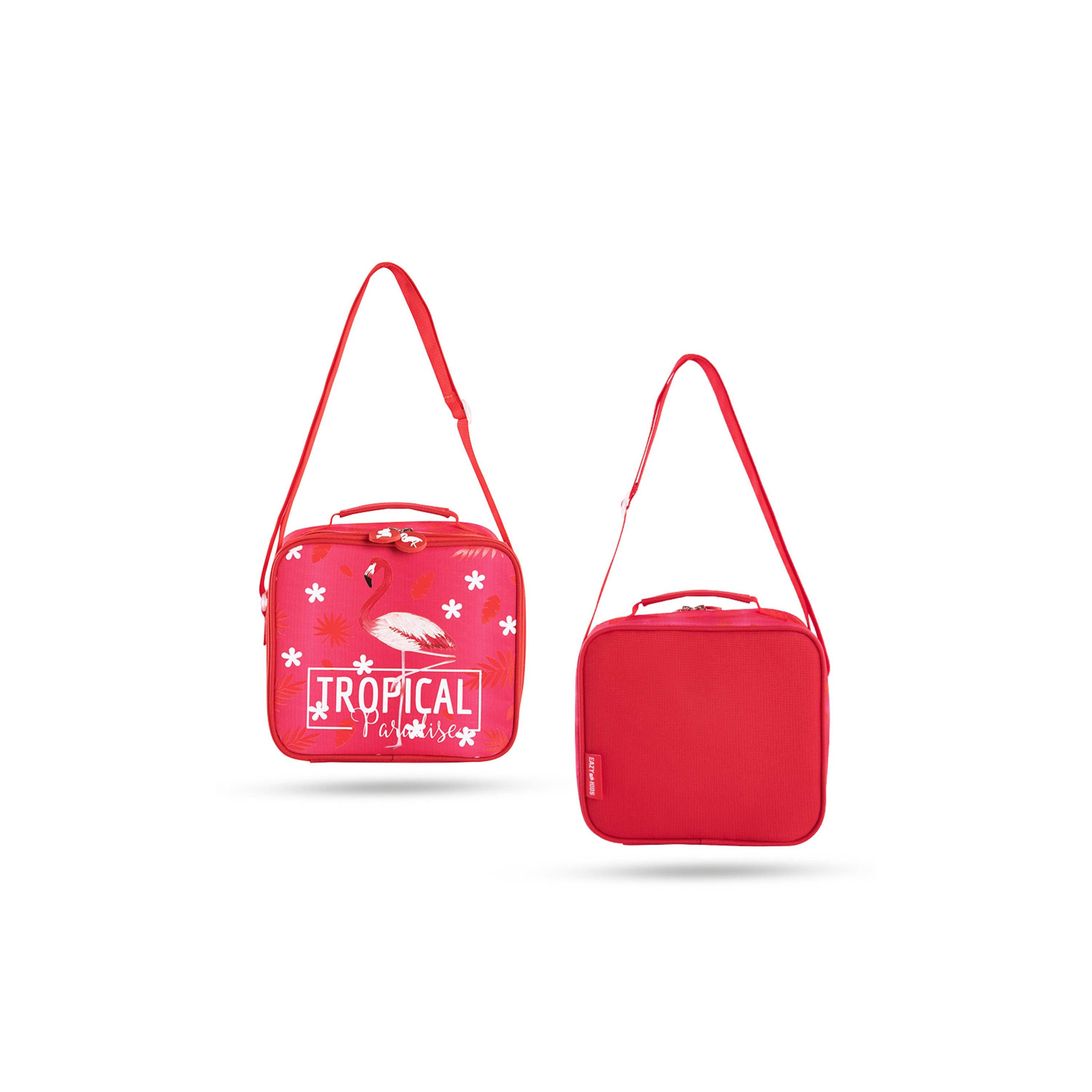 Eazy Kids Set of 4 Tropical Trolley School Bag Set -  Pink - 17 Inch-school-bagsandbackpacks-sets-image-18