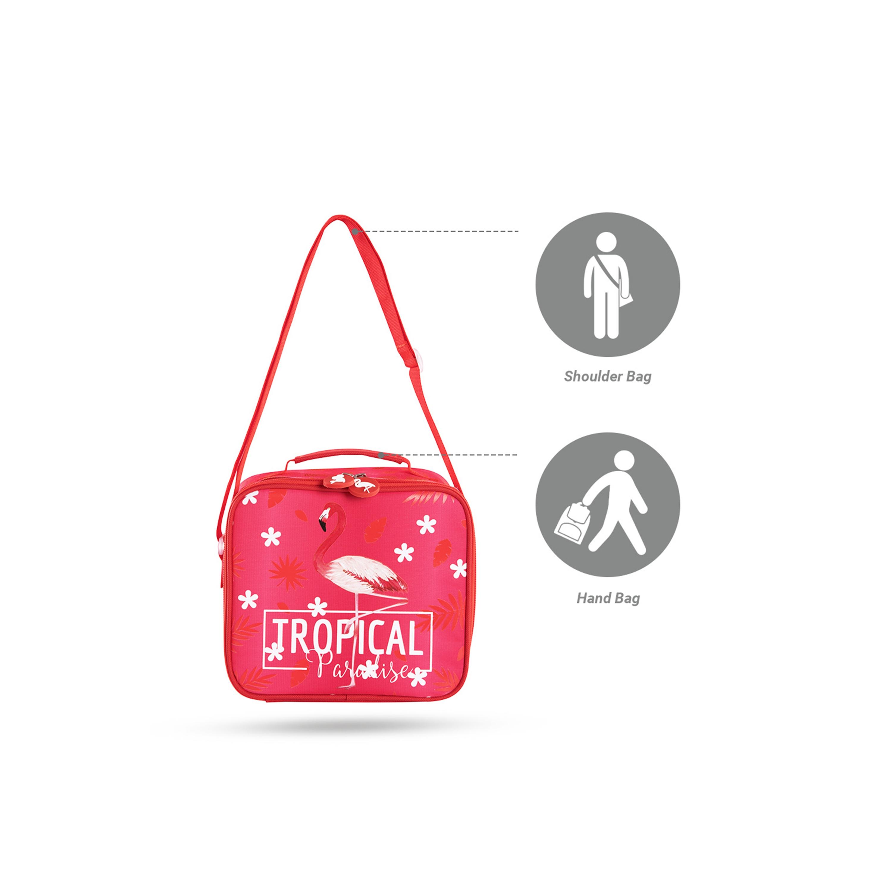 Eazy Kids Set of 4 Tropical Trolley School Bag Set -  Pink - 17 Inch-school-bagsandbackpacks-sets-image-2