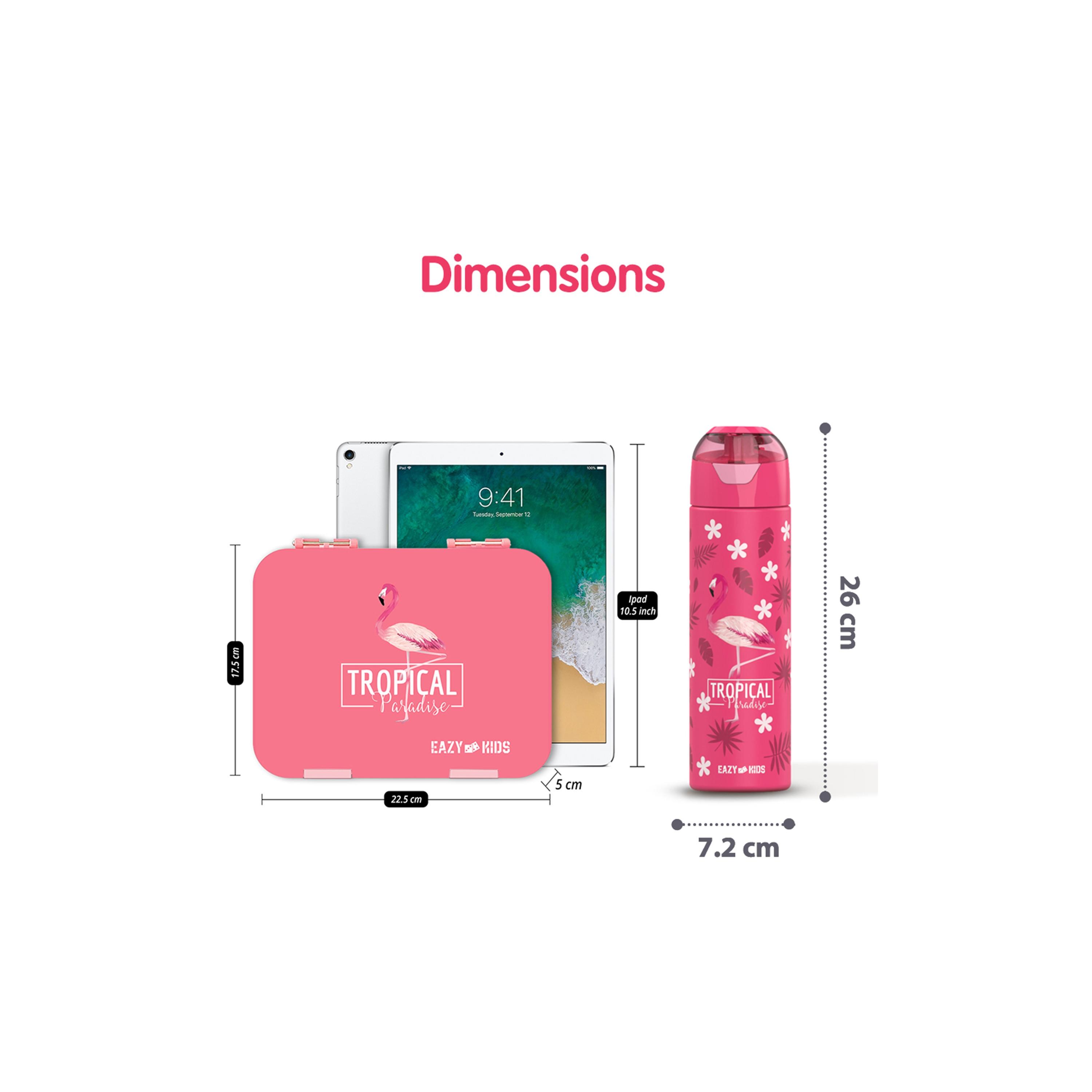 مجموعة صندوق غداء بينتو قابل للتحويل 6 و4 من إيزي كيدز - استوائي - وردي-school-lunchessentials-lunchboxes-image-8