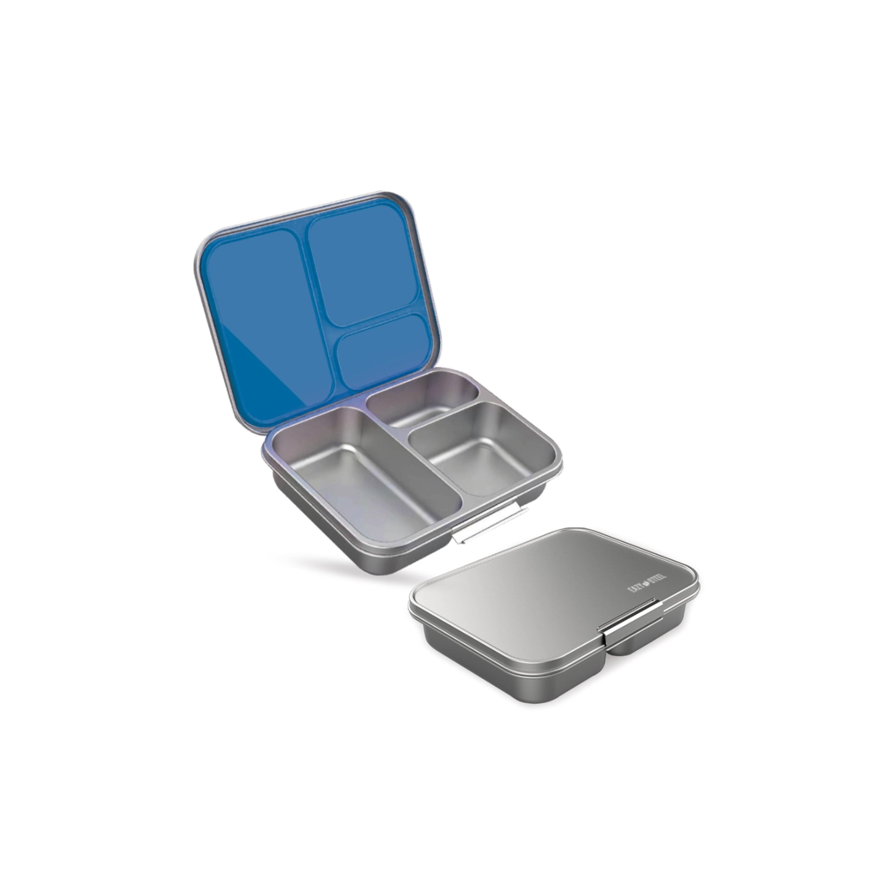 صندوق غداء بينتو من الستانلس ستيل 3 أقسام مع زجاجة ماء من إيزي كيدز - 530 مل-school-lunchessentials-lunchboxes-image-3