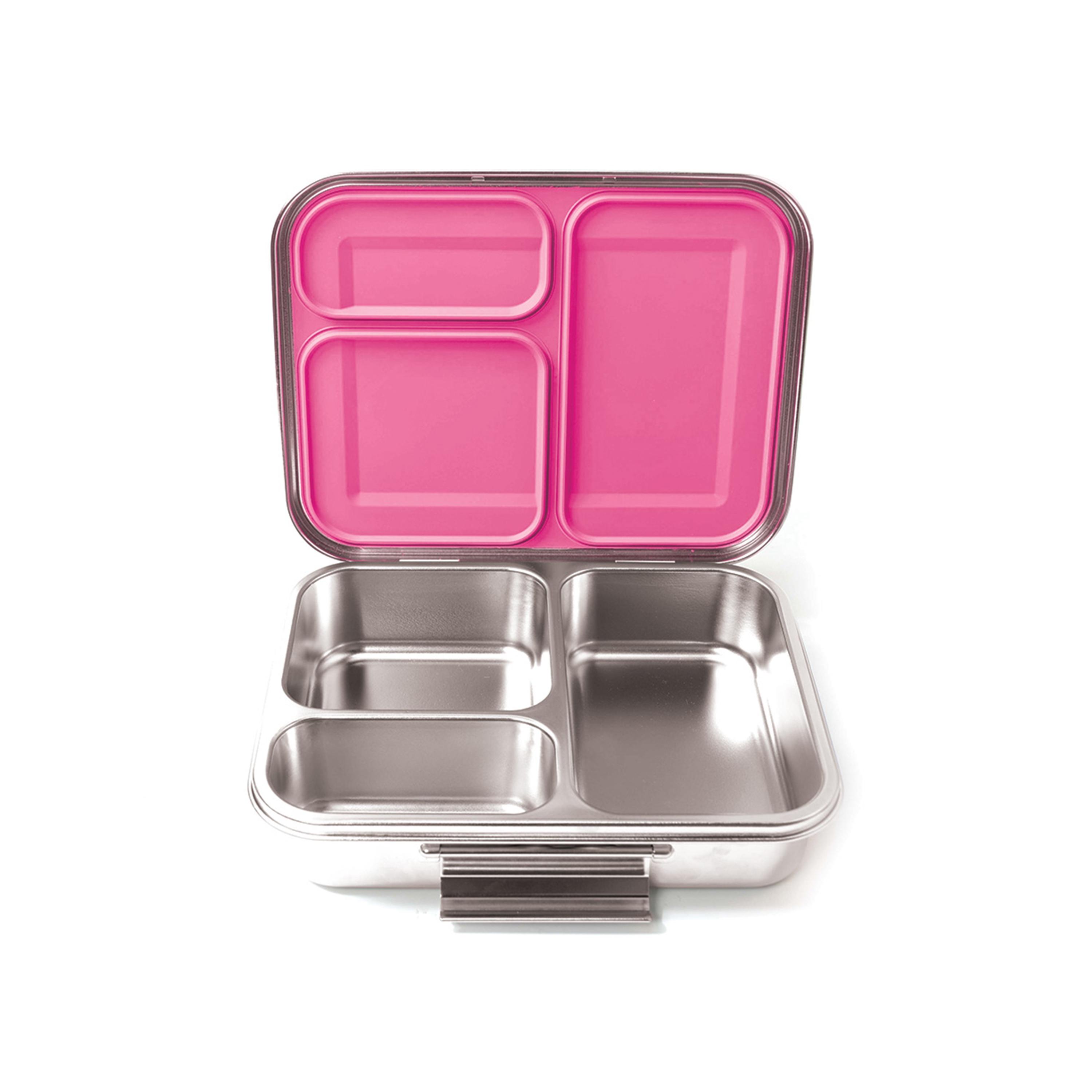 صندوق غداء بينتو من الستانلس ستيل 3 أقسام مع زجاجة ماء من إيزي كيدز - 530 مل-school-lunchessentials-lunchboxes-image-4