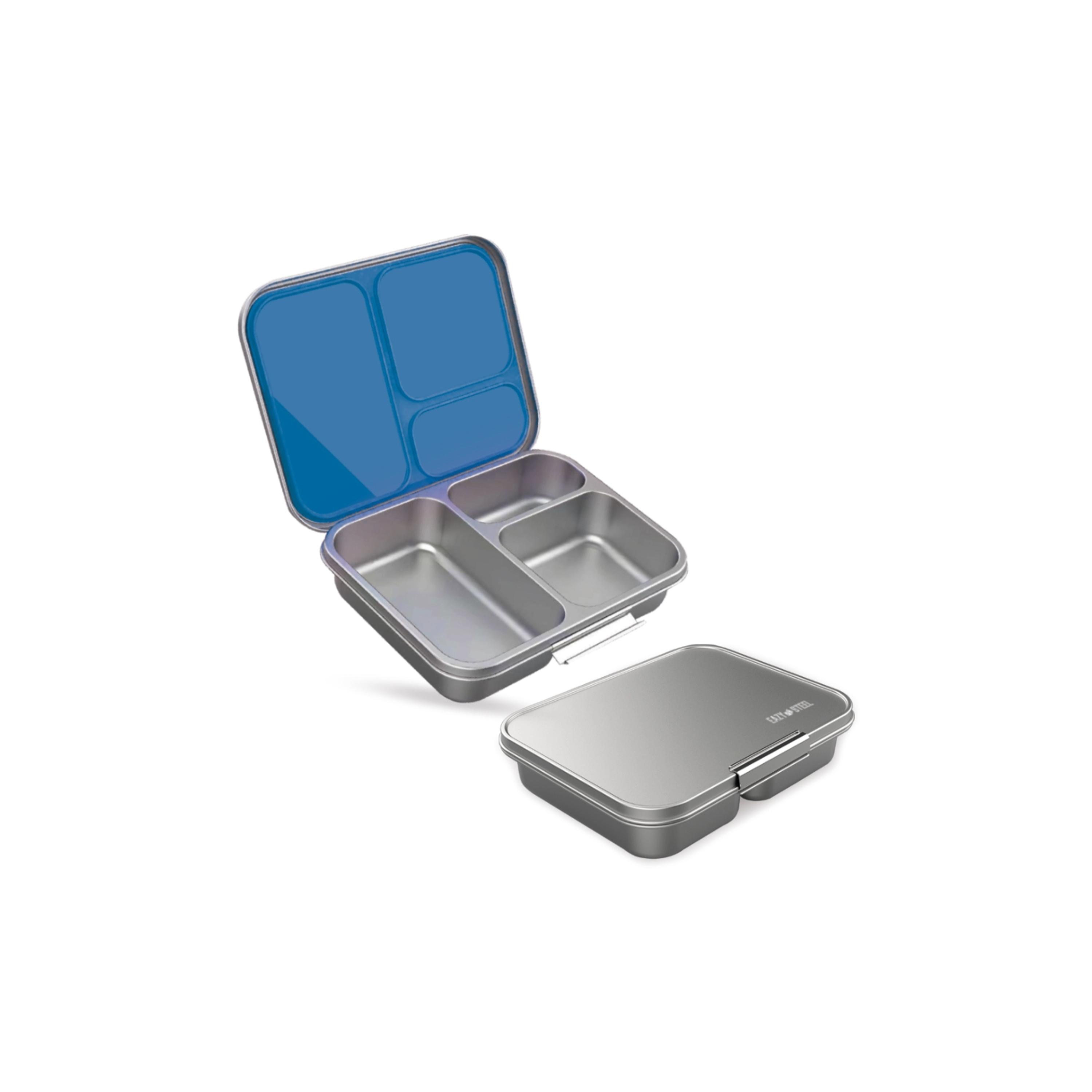 صندوق غداء بينتو من الستانلس ستيل 3 أقسام مع زجاجة ماء من إيزي كيدز - 530 مل-school-lunchessentials-lunchboxes-image-3