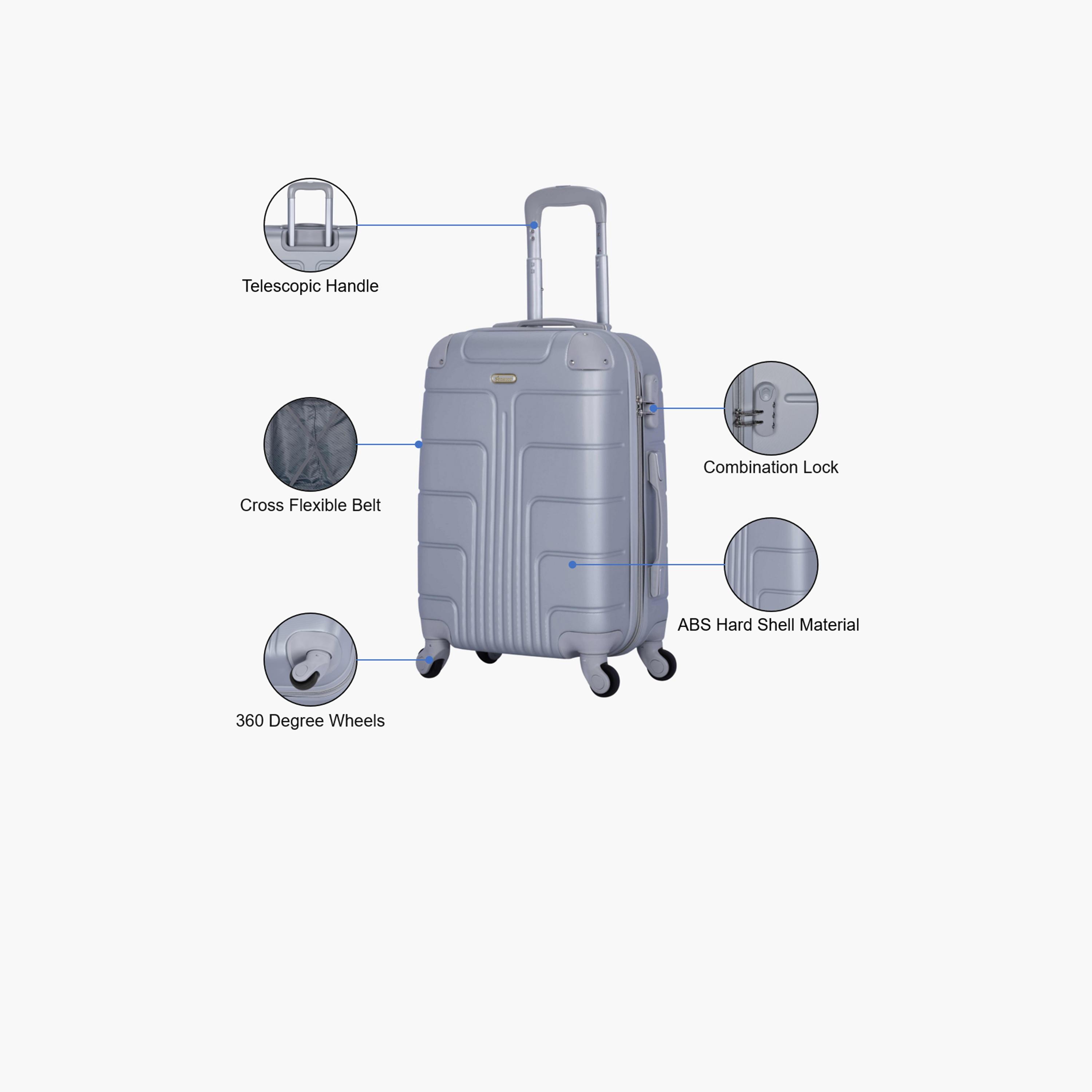 Senator A1012 55 CM Small Cabin ABS Hardcase 4-Wheeler Spinner Trolley Bag with TSA Lock | A1012-20-travel-luggagesandbags-luggage-image-3