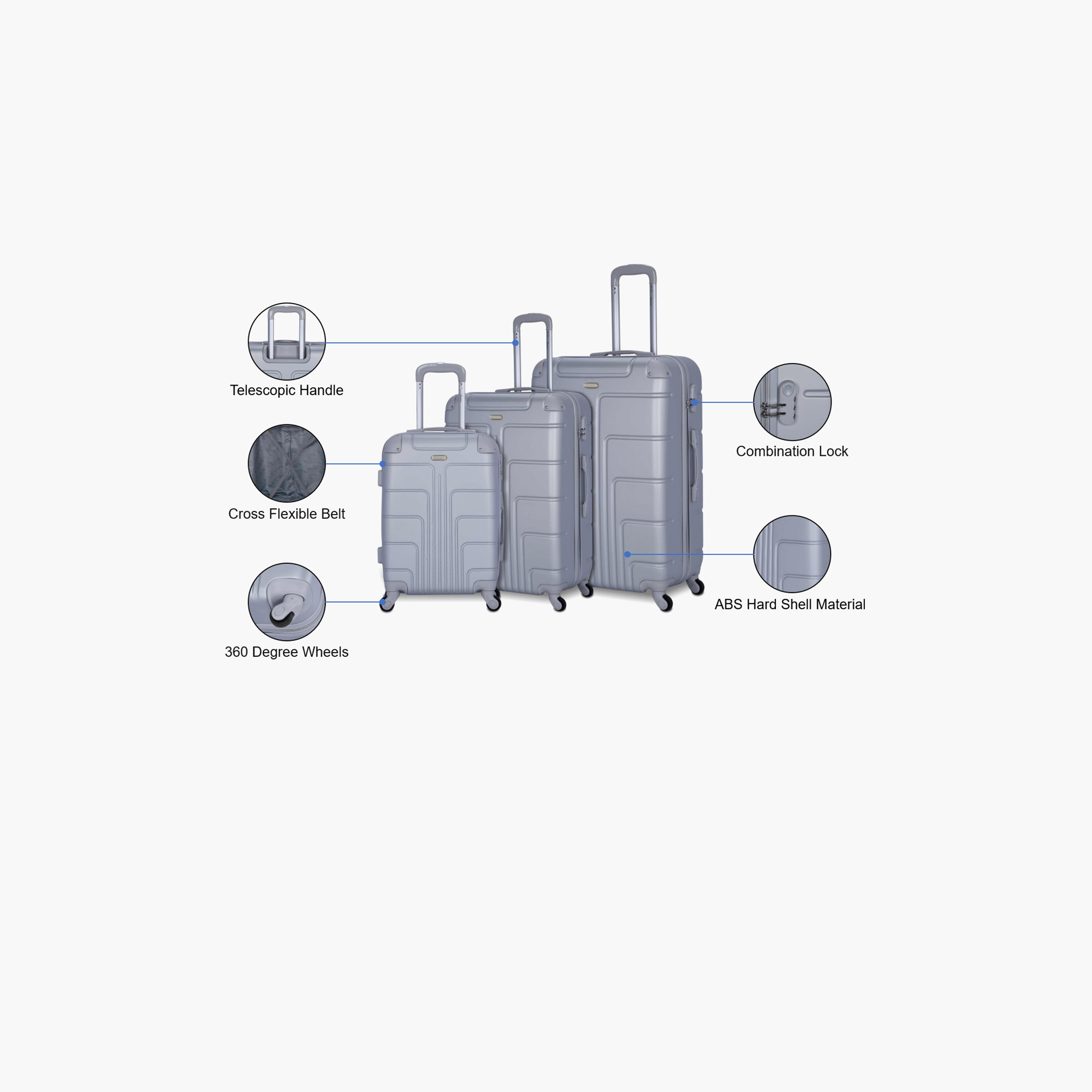 مجموعة سيناتور A1012 مكونة من 3 حقائب بعجلات مادة ABS بأربع عجلات قفل TSA | A1012-3-travel-luggagesandbags-luggage-image-3