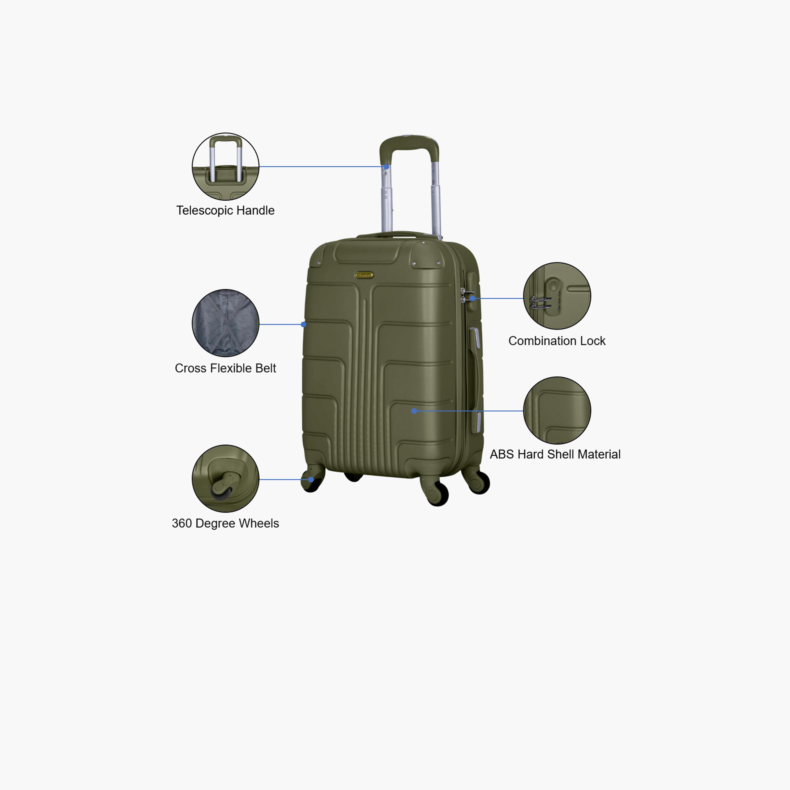 Senator A1012 55 CM Small Cabin ABS Hardcase 4-Wheeler Spinner Trolley Bag with TSA Lock | A1012-20-travel-luggagesandbags-luggage-image-3
