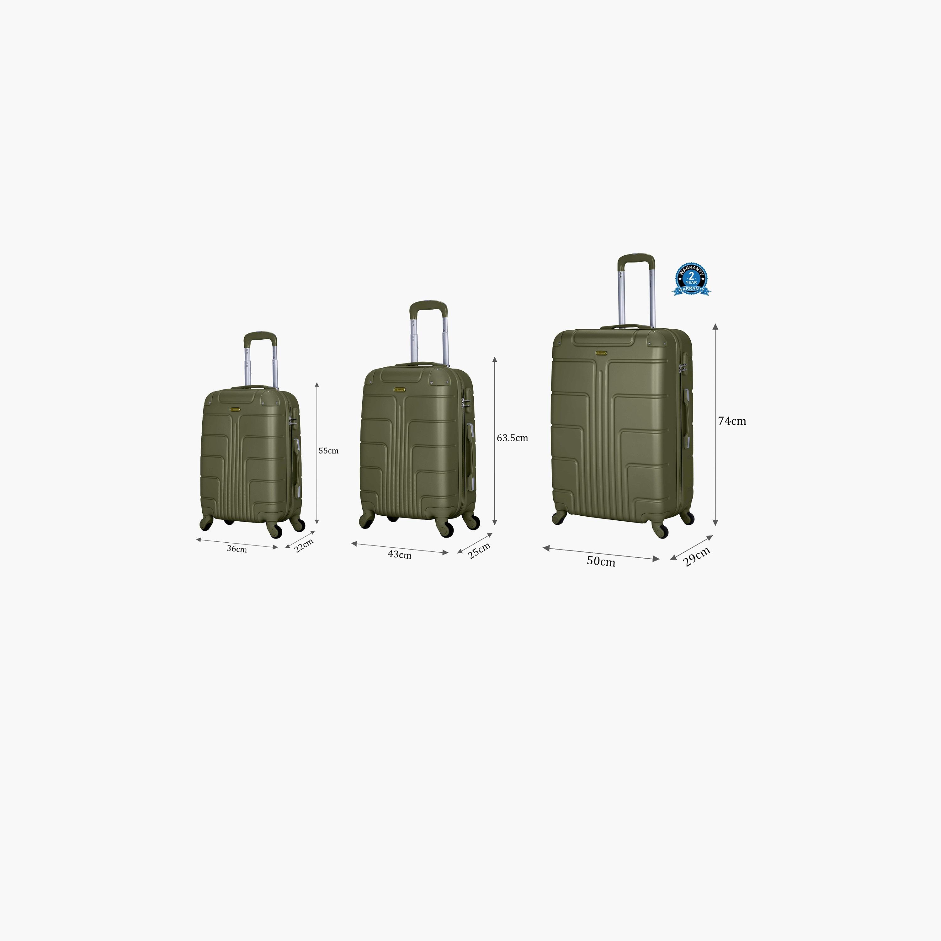 مجموعة سيناتور A1012 مكونة من 3 حقائب بعجلات مادة ABS بأربع عجلات قفل TSA | A1012-3-travel-luggagesandbags-luggage-image-2