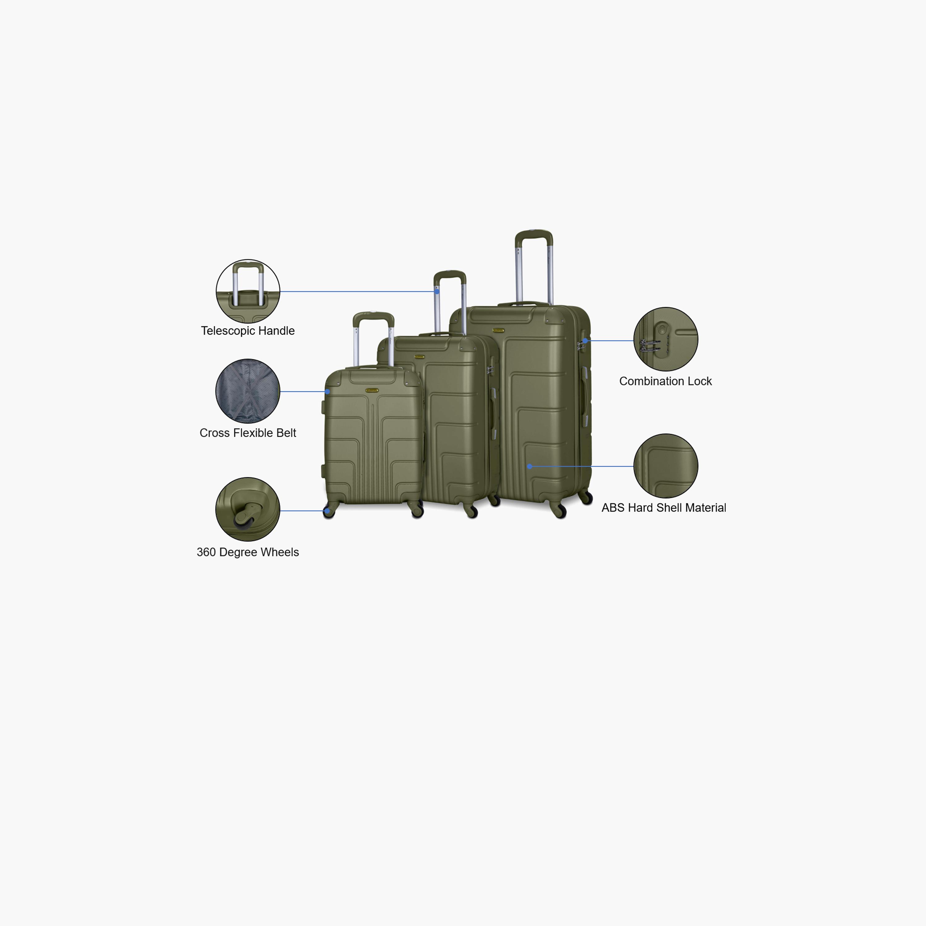 مجموعة سيناتور A1012 مكونة من 3 حقائب بعجلات مادة ABS بأربع عجلات قفل TSA | A1012-3-travel-luggagesandbags-luggage-image-3