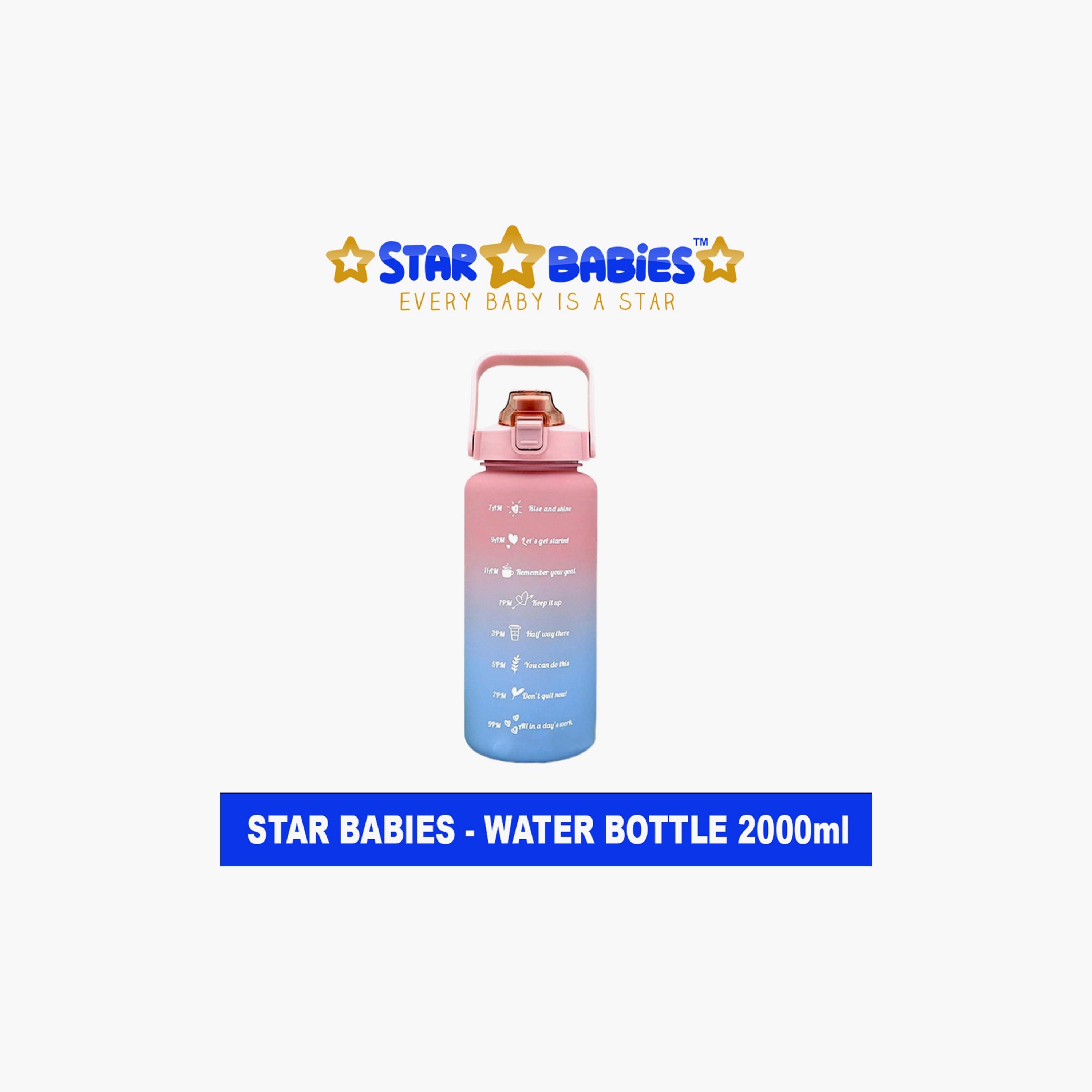 Star Babies Motivational Time Marker Leakproof BPA Free Water Bottle with Straw - 2000 ml-school-waterbottles-image-2