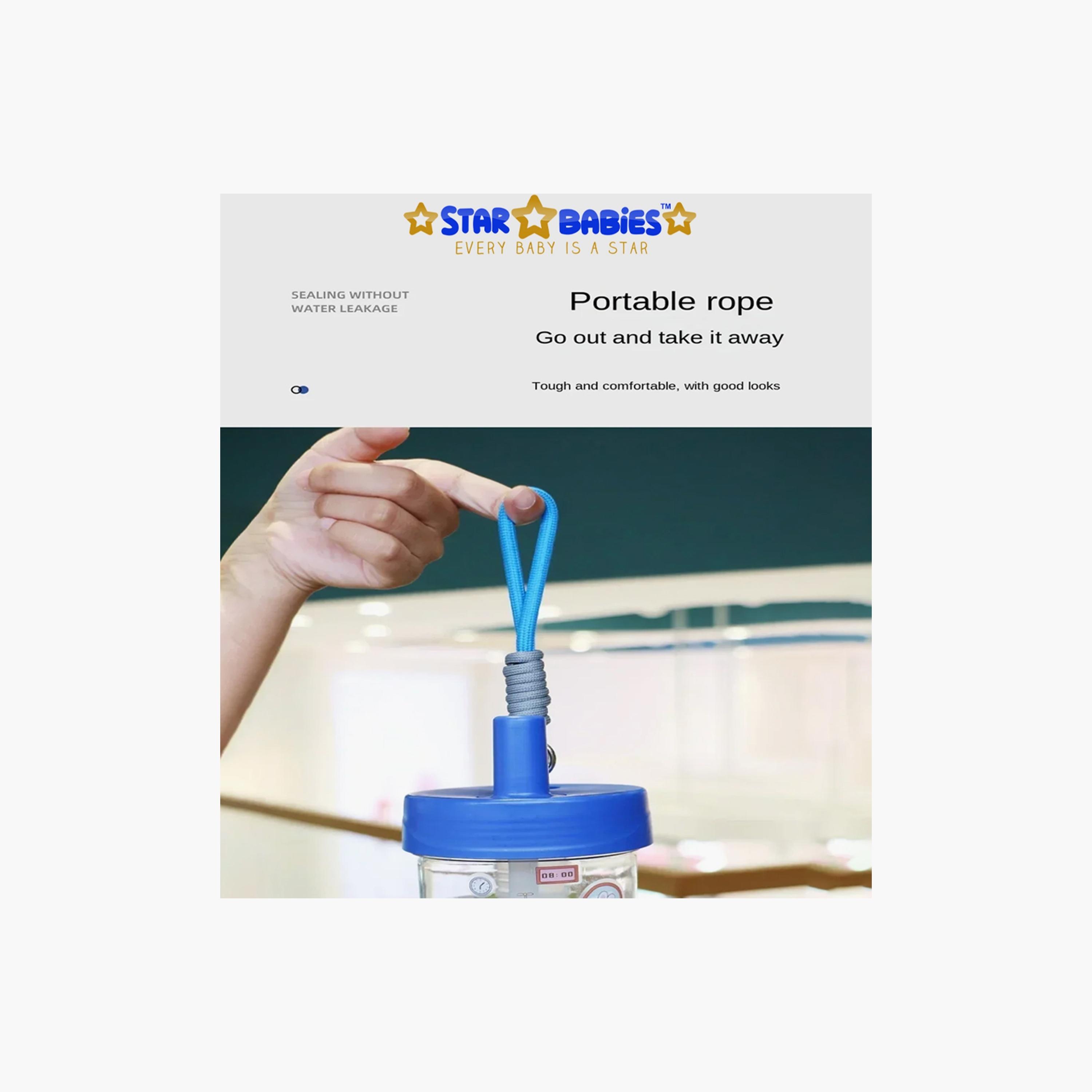 Star Babies BFA Free Printed Sipper Water Bottle with Handing Strap - 550 ml-school-waterbottles-image-3