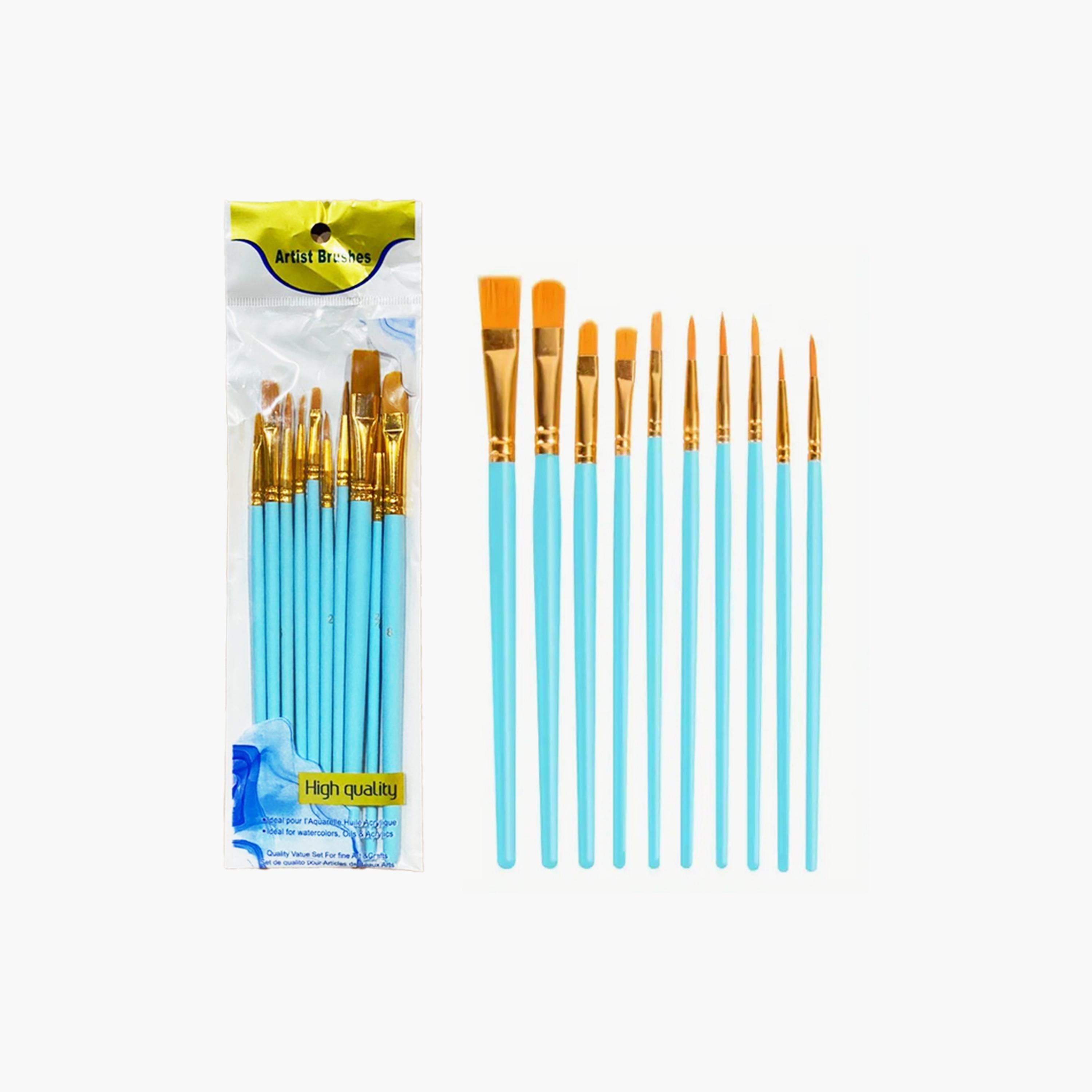 Star Babies 10-Piece Easy Clean Paint Brushes - Blue-school-artsandcrafts-image-1