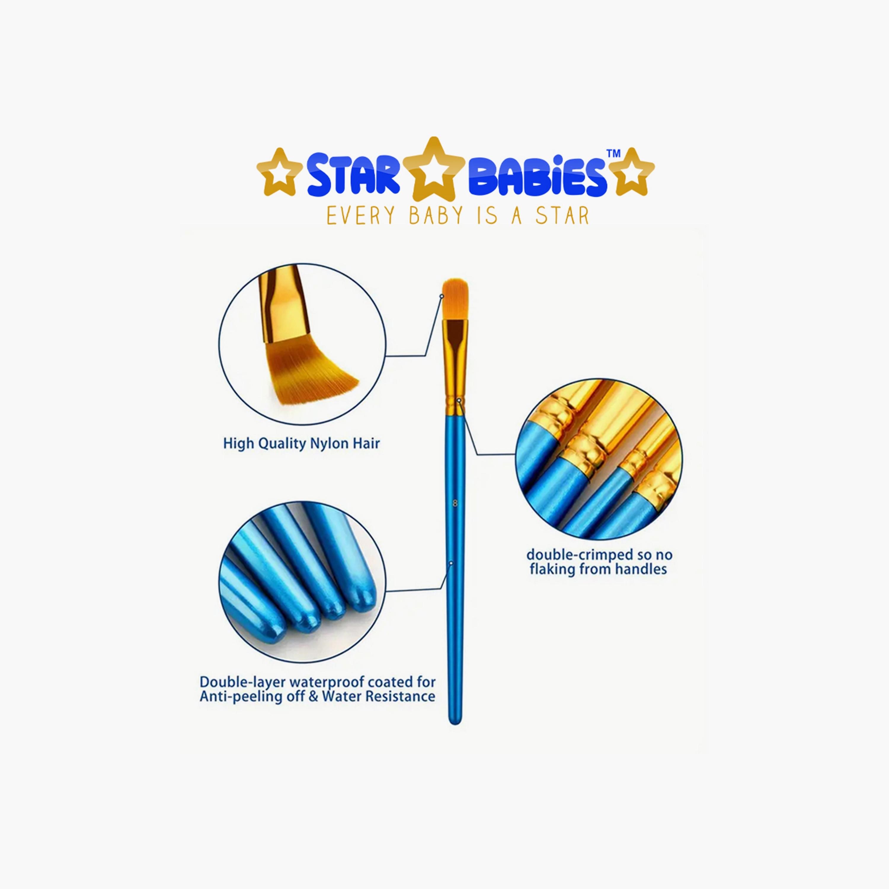 Star Babies 10-Piece Easy Clean Paint Brushes - Blue-school-artsandcrafts-image-4