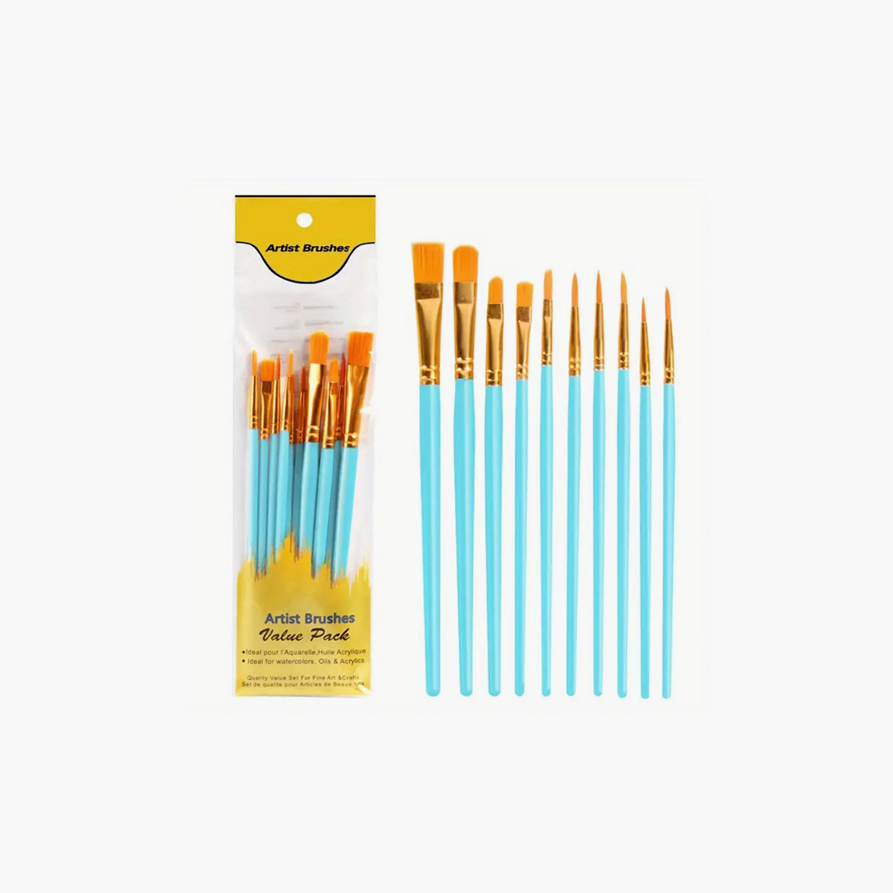 Star Babies 10-Piece Easy Clean Paint Brushes - Blue-school-artsandcrafts-image-1