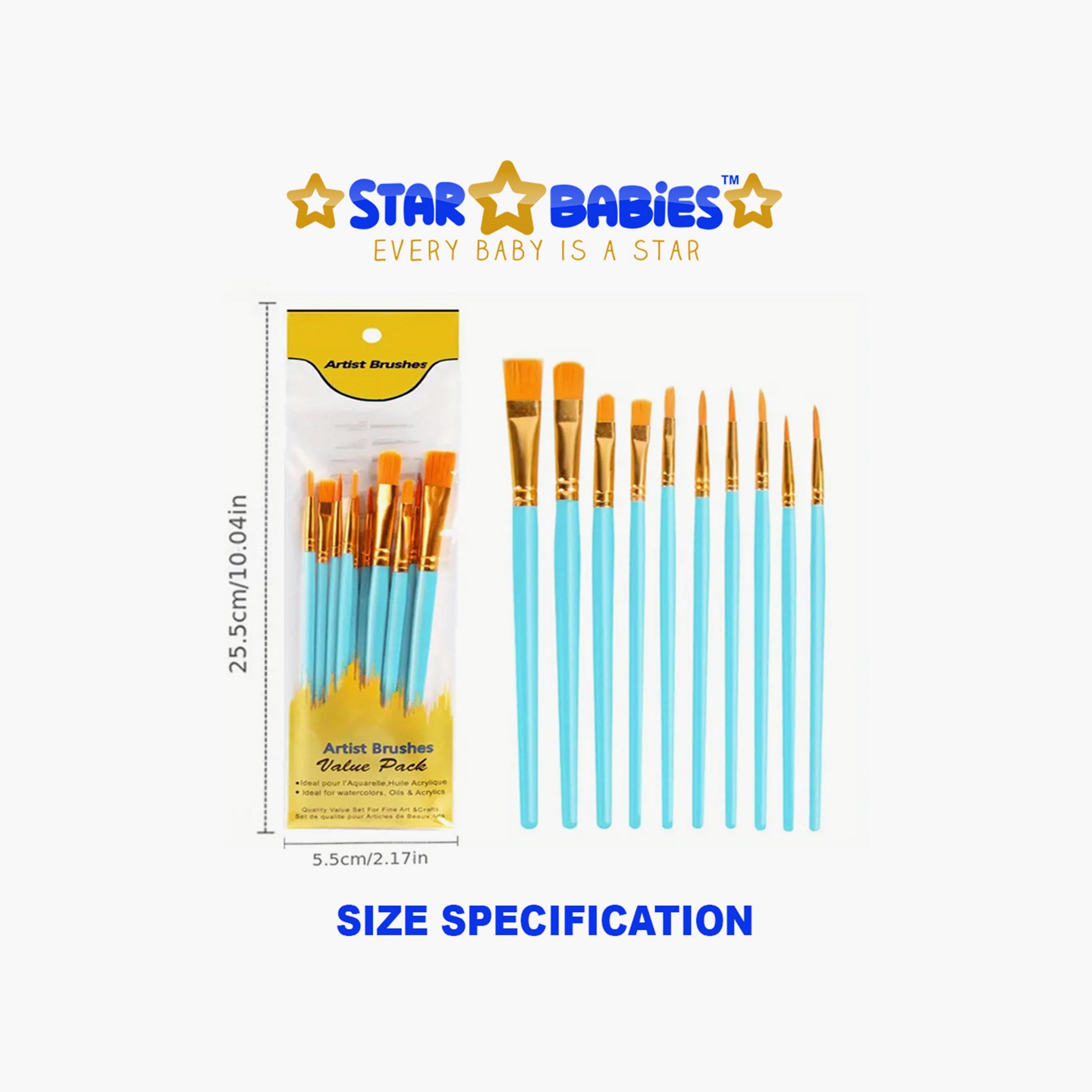 Star Babies 10-Piece Easy Clean Paint Brushes - Blue-school-artsandcrafts-image-3
