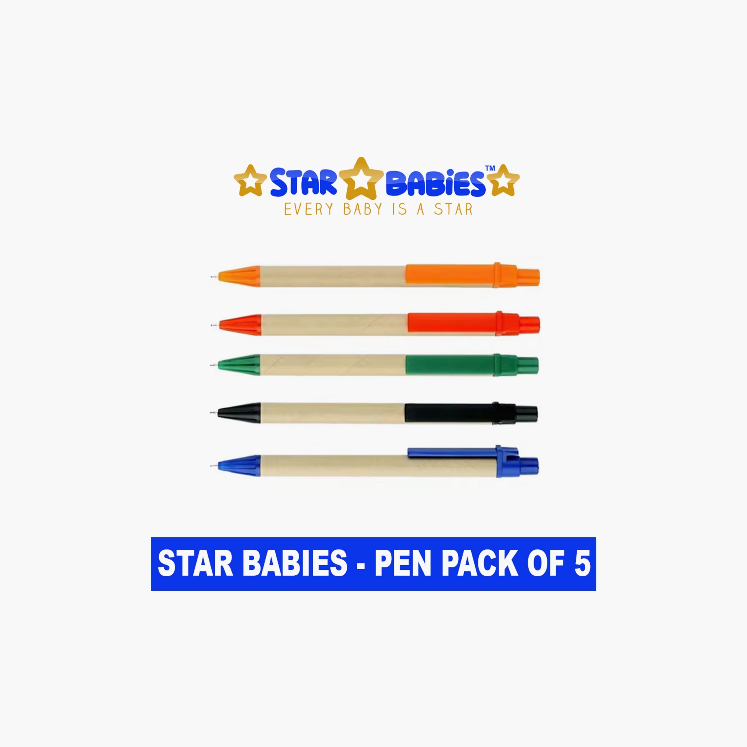 Star Babies Pack of 5 Eco Friendly Pens Set-school-stationery-pensandpencils-image-2
