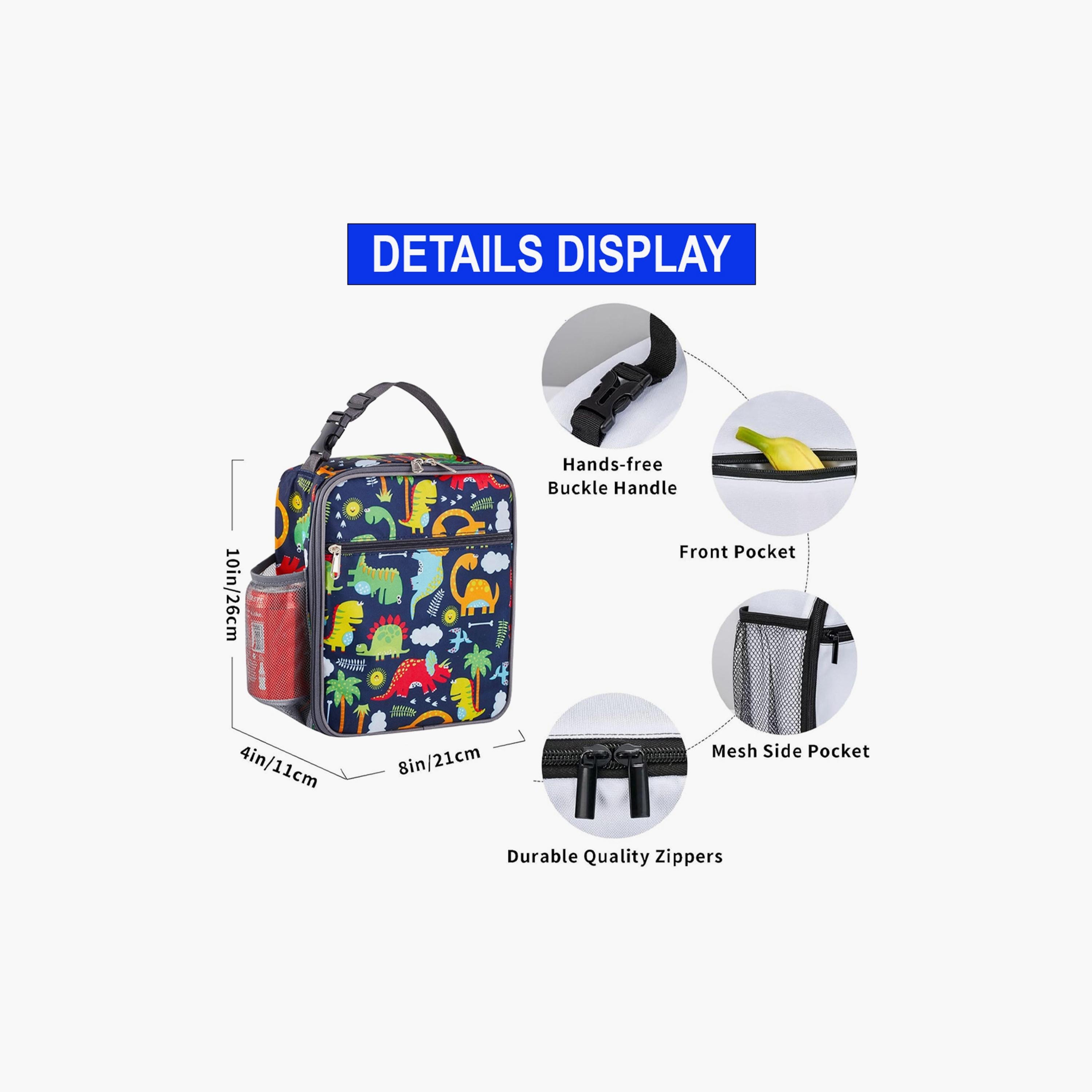 حقيبة غداء معزولة بطبعة دينو من ستار بيبيز - أزرق-school-lunchessentials-lunchbags-image-3