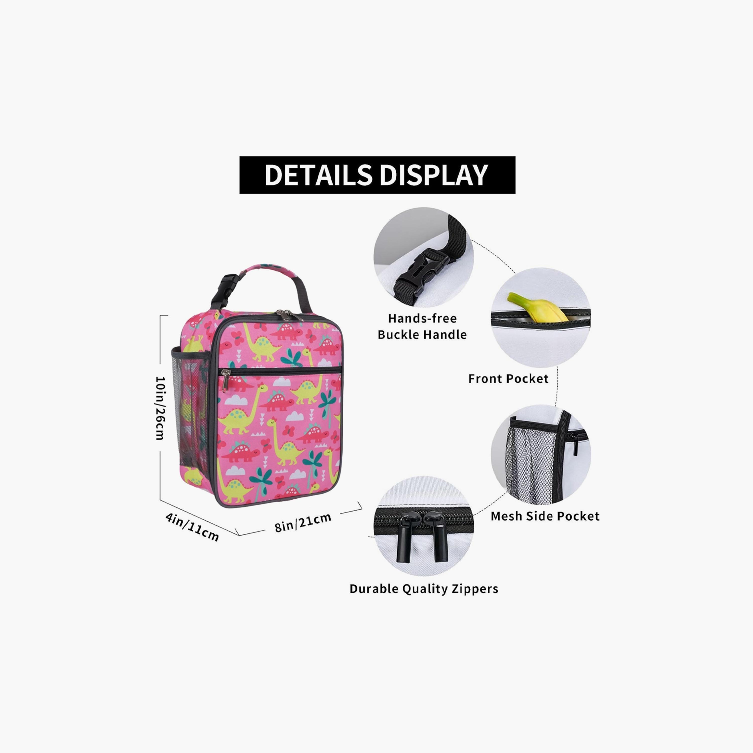 Star Babies Dino Printed Insulated Lunch Bag - Pink-school-lunchessentials-lunchbags-image-3