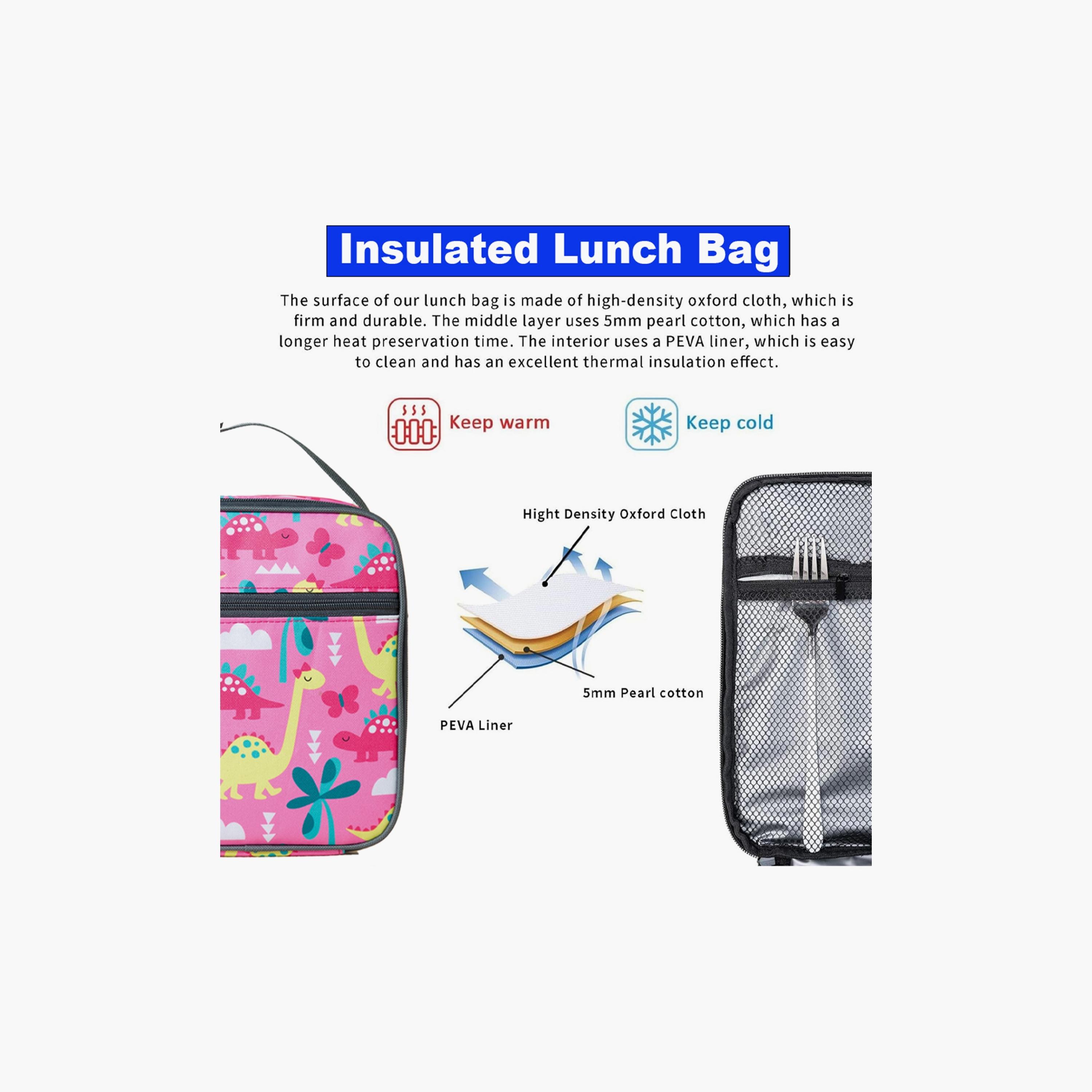 Star Babies Dino Printed Insulated Lunch Bag - Pink-school-lunchessentials-lunchbags-image-5