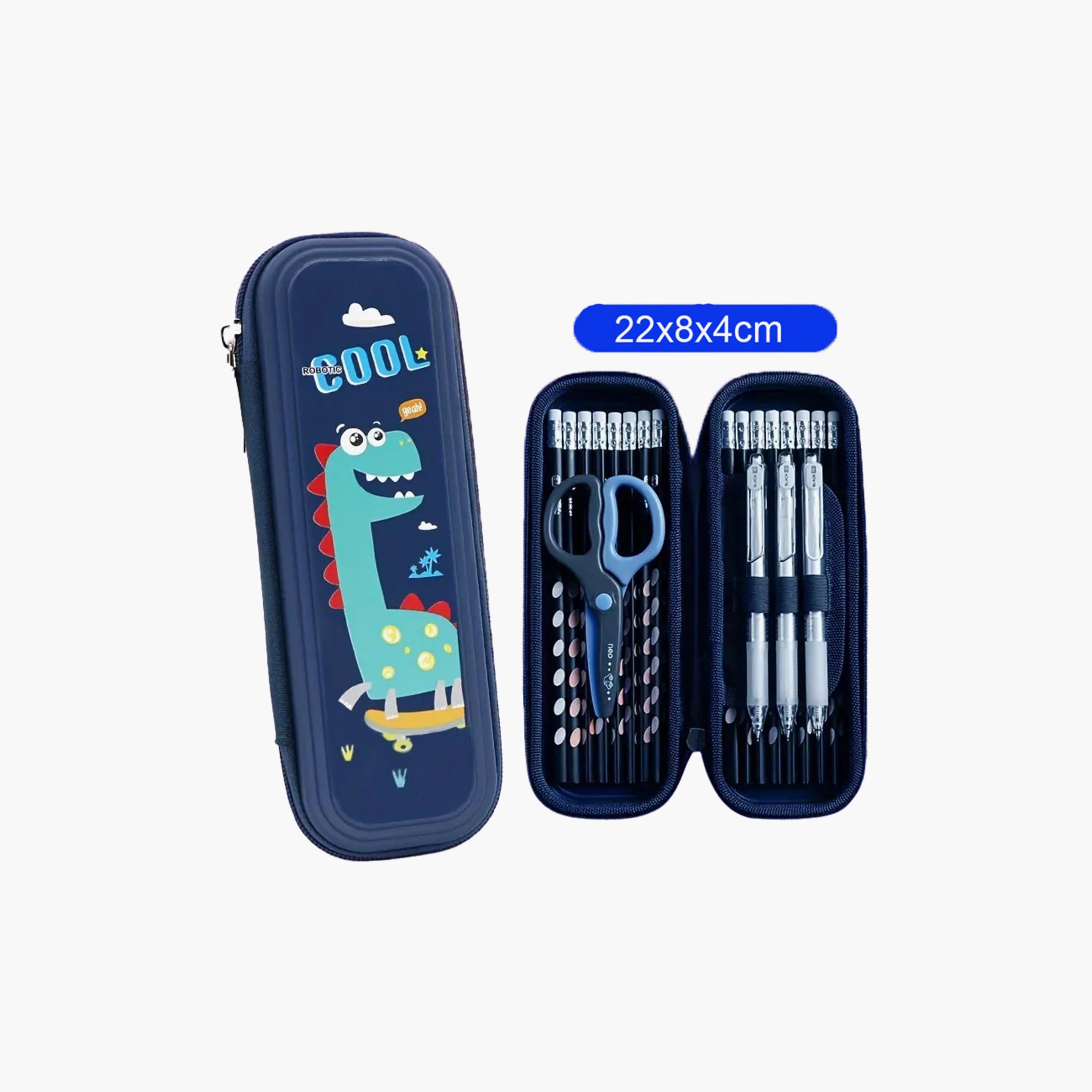 مقلمة متعددة الأقسام من ستار بيبيز - دينو - أزرق-school-stationery-pencilcases-image-2