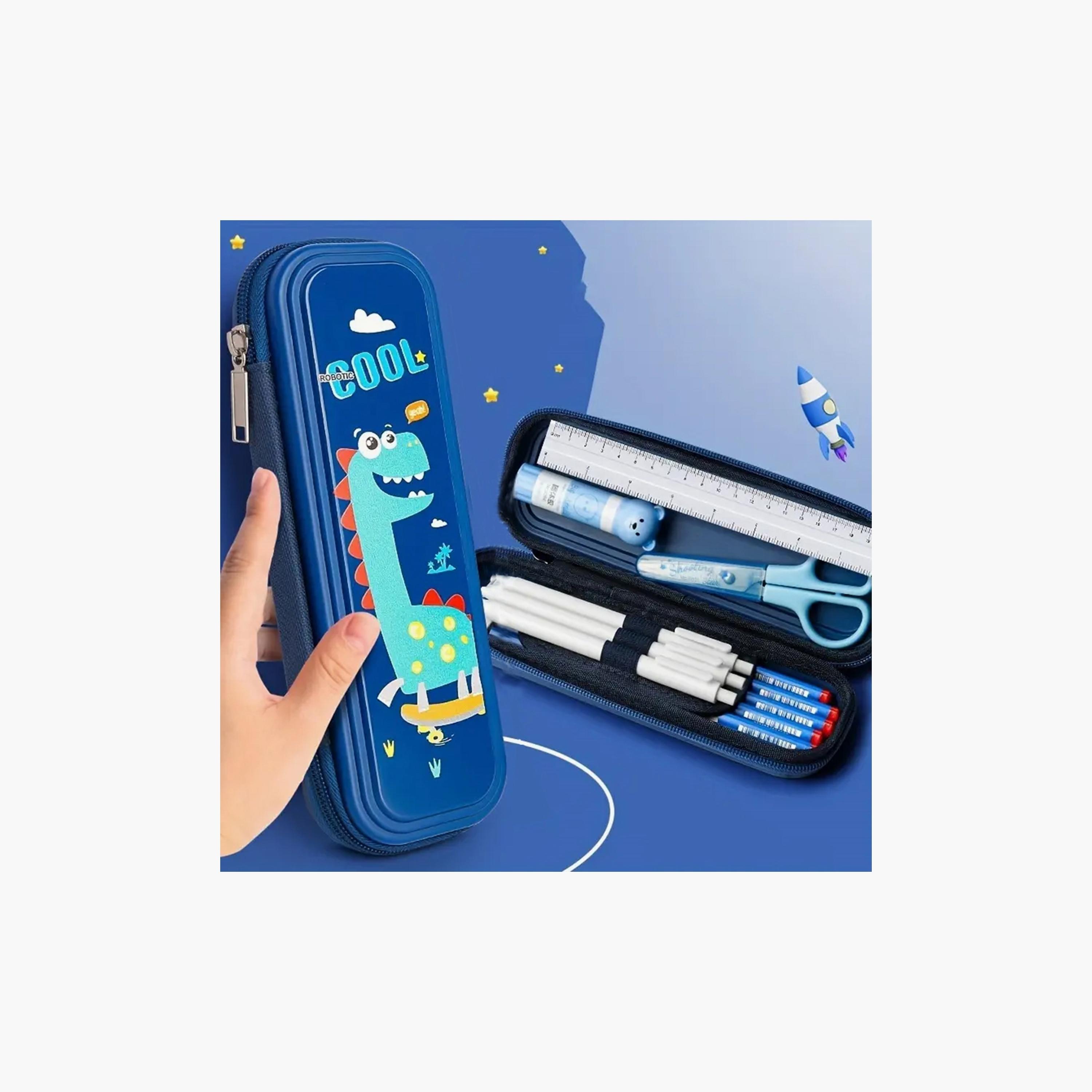 مقلمة متعددة الأقسام من ستار بيبيز - دينو - أزرق-school-stationery-pencilcases-image-1