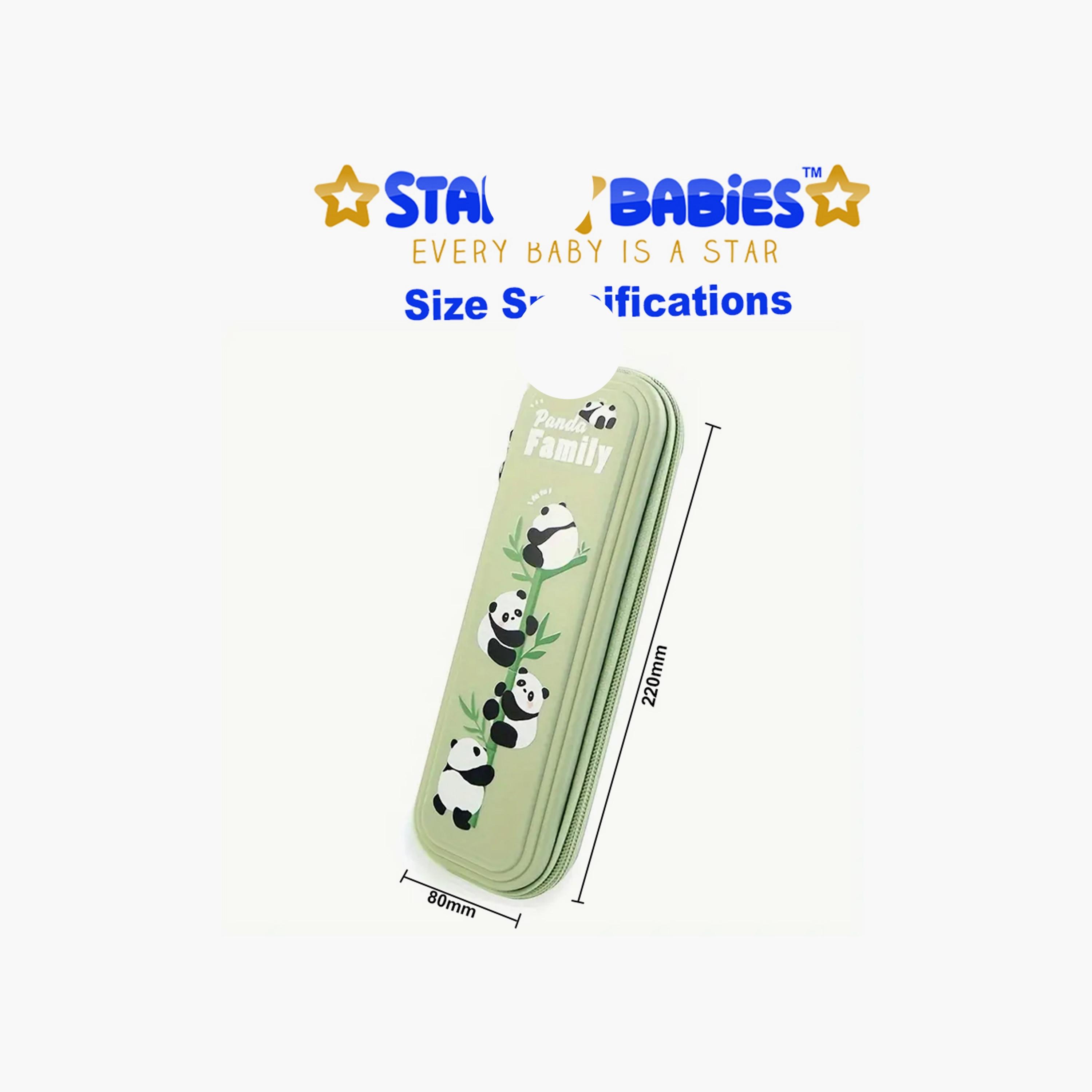 Star Babies Multi Compartment Pencil Case - Panda - Green-school-stationery-pencilcases-image-3
