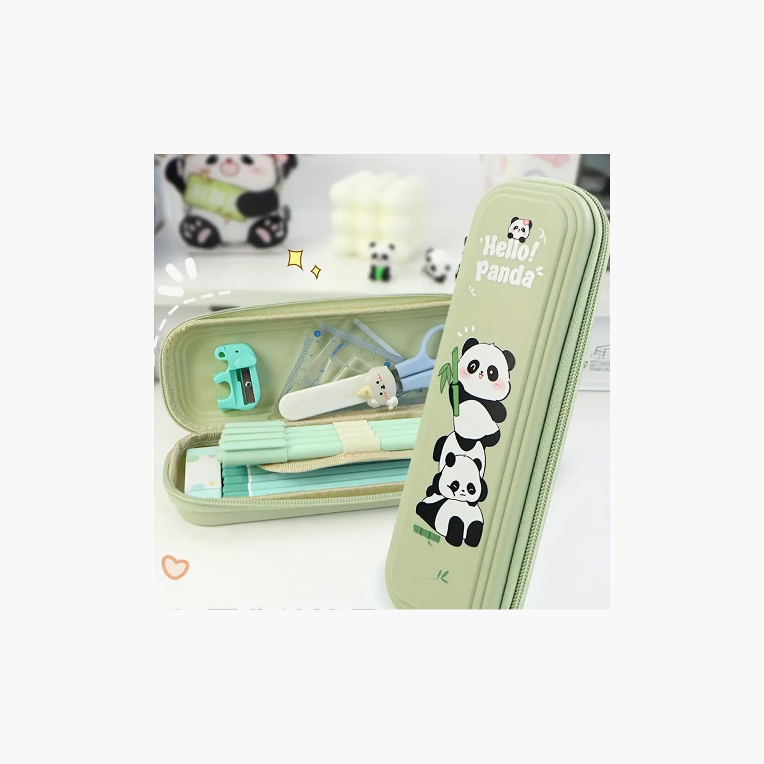 Star Babies Multi Compartment Pencil Case - Panda - Green-school-stationery-pencilcases-image-4