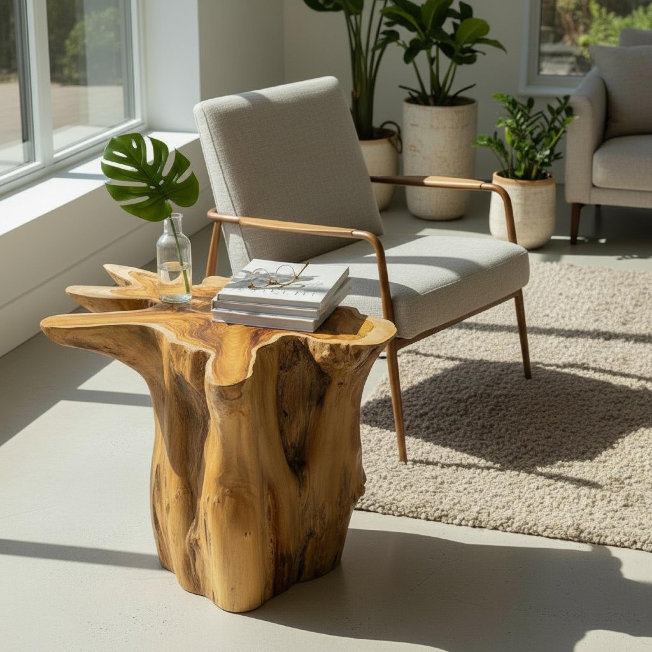 The 8 Senses Living Lora Organic Wooden Top Coffee Table