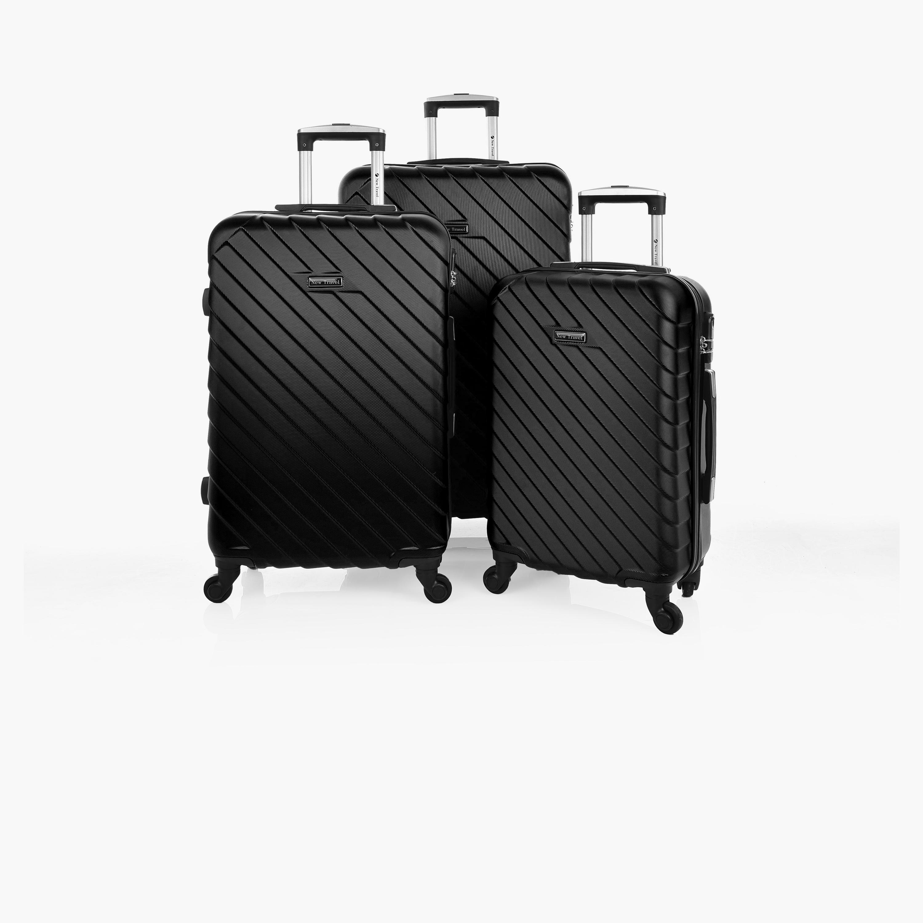 New Travel Set of 3 ABS Hardcase 4-Wheeler Spinner Trolley Bag with Combination Lock | 0149/3P-travel-luggagesandbags-luggage-image-1
