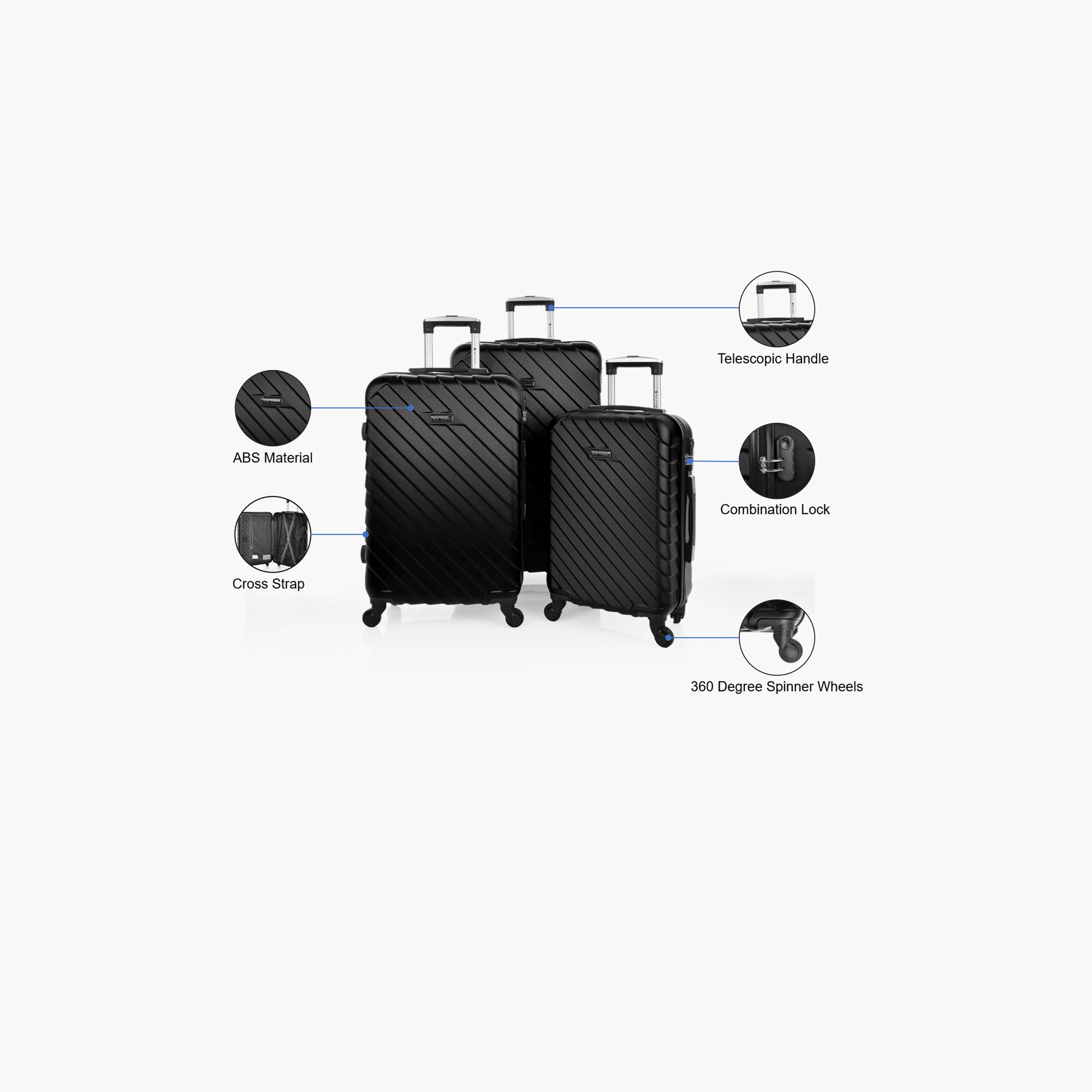 New Travel Set of 3 ABS Hardcase 4-Wheeler Spinner Trolley Bag with Combination Lock | 0149/3P-travel-luggagesandbags-luggage-image-5