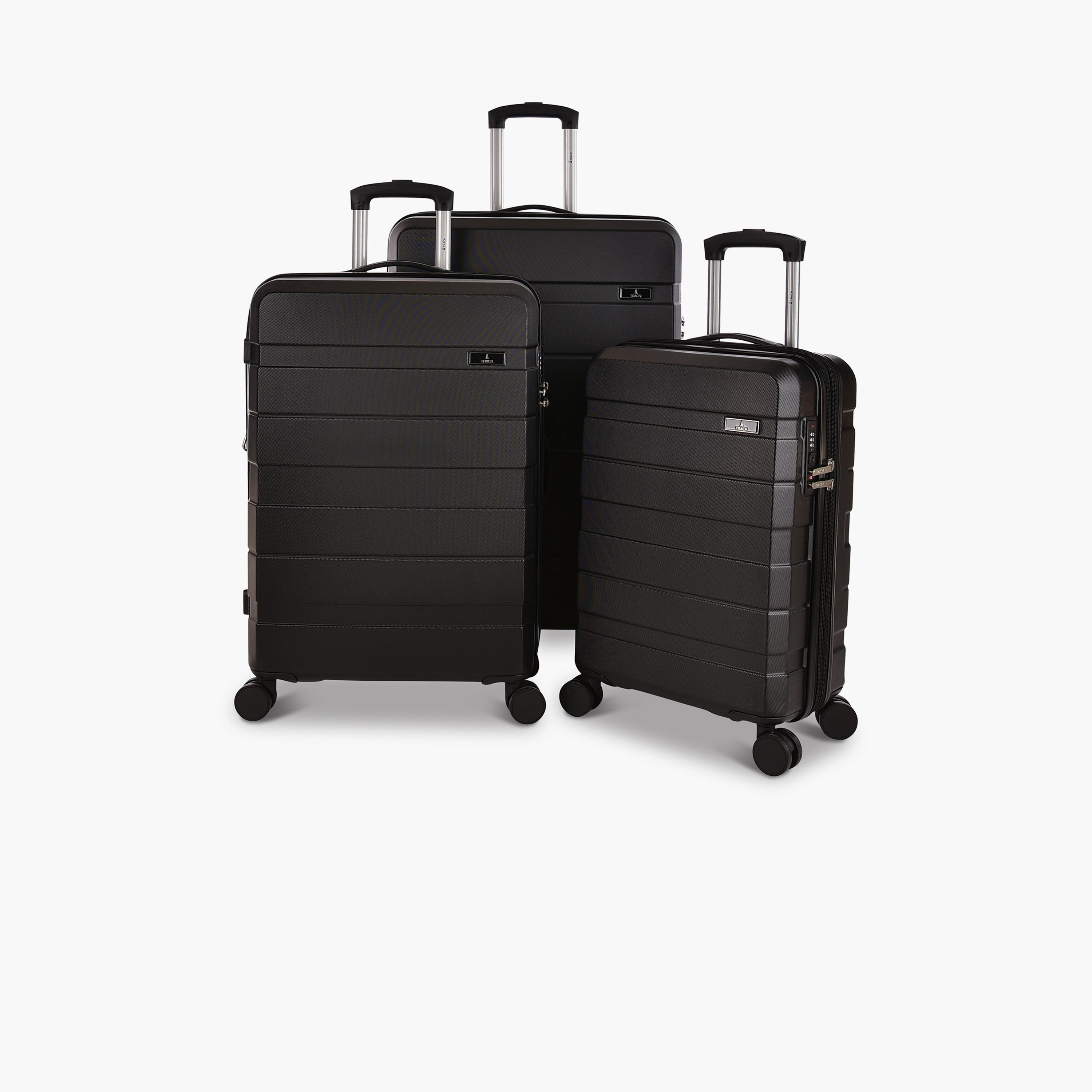 Track Set of 3 ABS Hardcase 4-Wheeler Spinner Trolley Bag with Combination Lock | 100/3P-travel-luggagesandbags-luggage-image-1