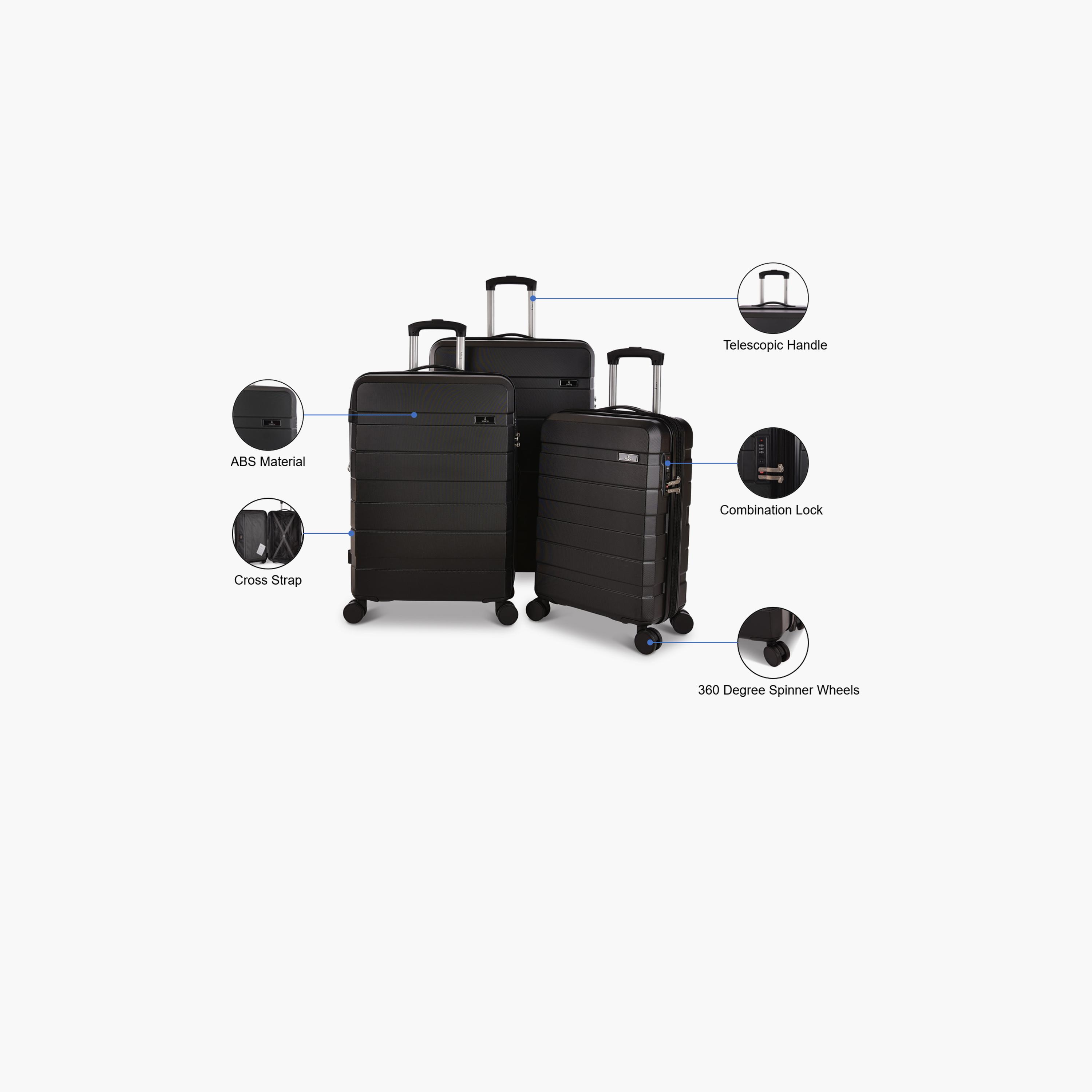 Track Set of 3 ABS Hardcase 4-Wheeler Spinner Trolley Bag with Combination Lock | 100/3P-travel-luggagesandbags-luggage-image-5