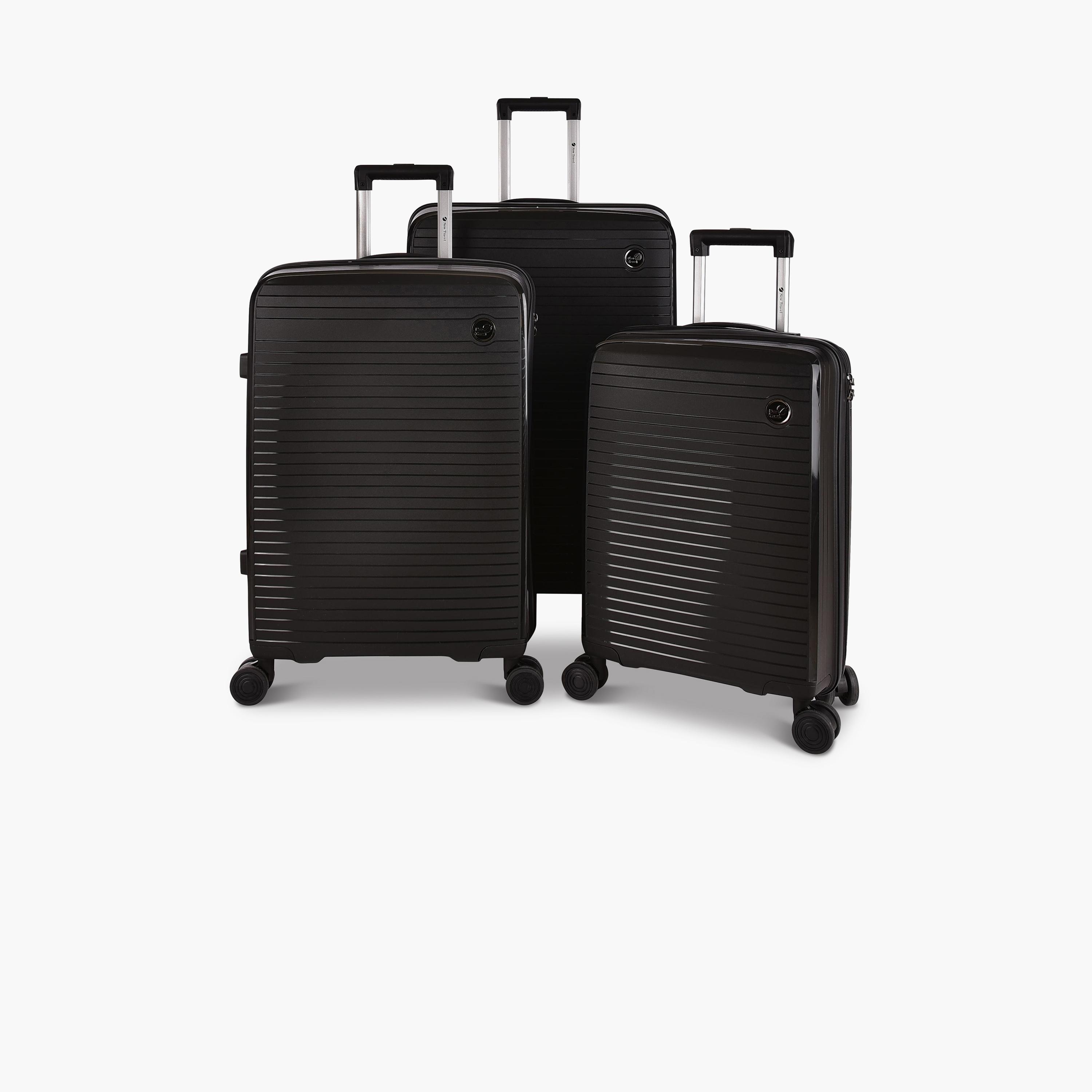 New Travel Set of 3 Polypropylene Hardcase 4-Wheeler Spinner Trolley Bag with Combination Lock | 166/3P-travel-luggagesandbags-luggage-image-1