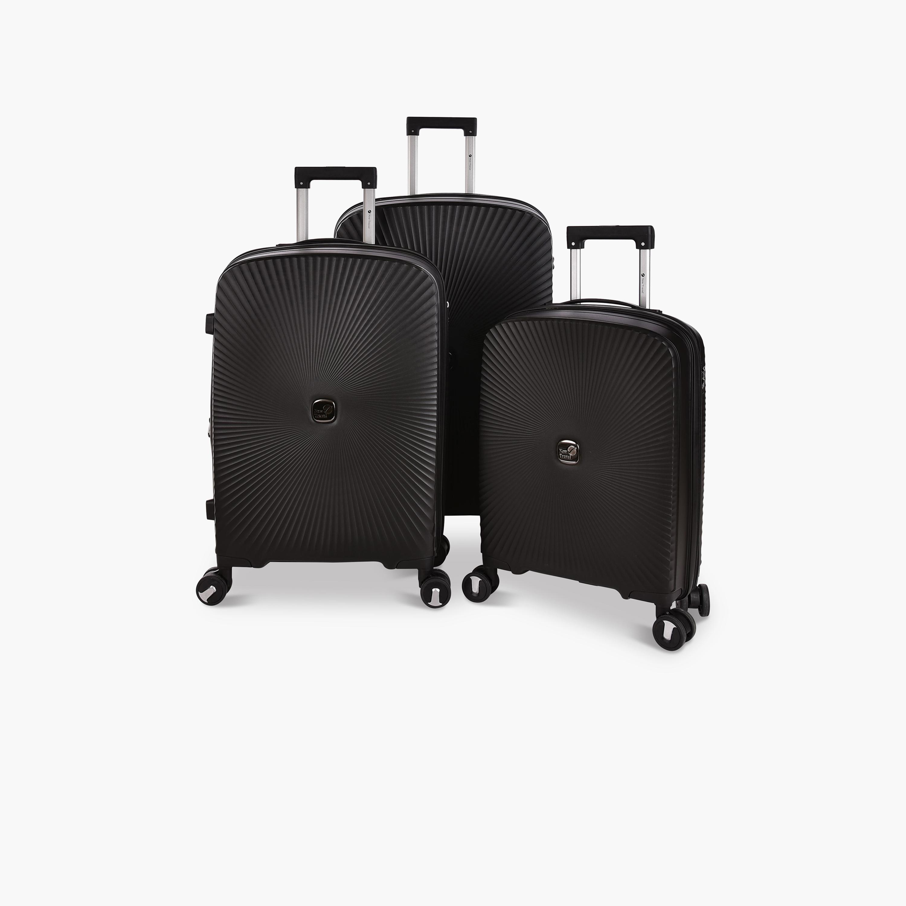 New Travel Set of 3 Polypropylene Hardcase 4-Wheeler Spinner Trolley Bag with Combination Lock | 168/3P-travel-luggagesandbags-luggage-image-1